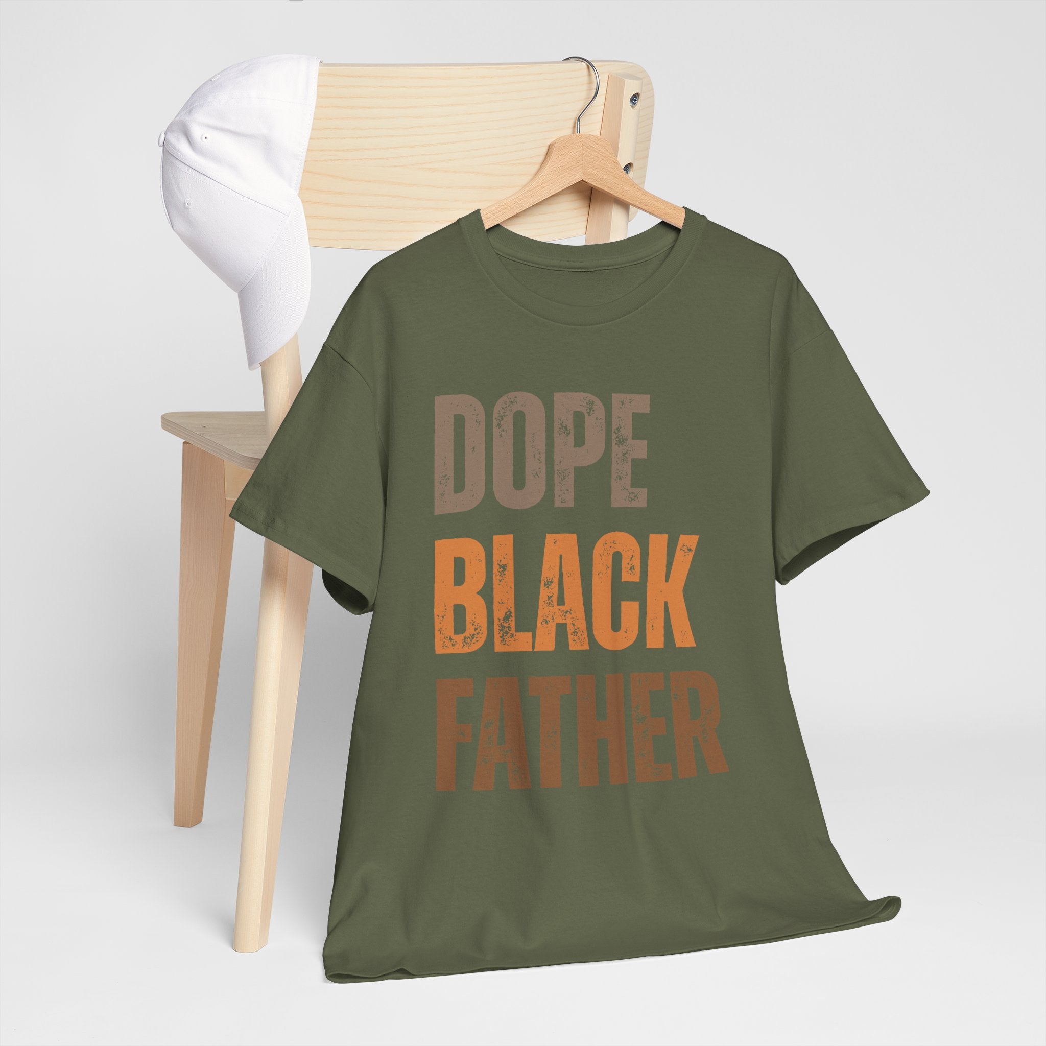 Dope Black Father Melanin Hues Unisex Heavy Cotton Tee