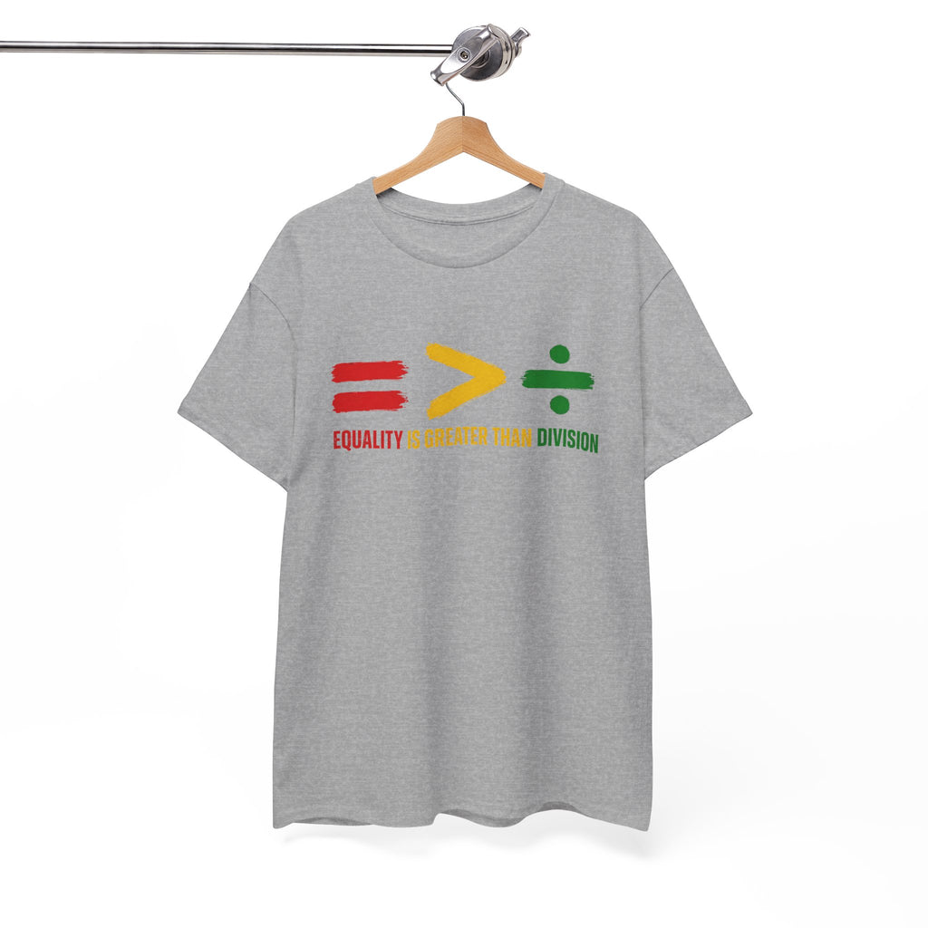 Juneteenth Equality is Greater Than Division Unisex Heavy Cotton Tee