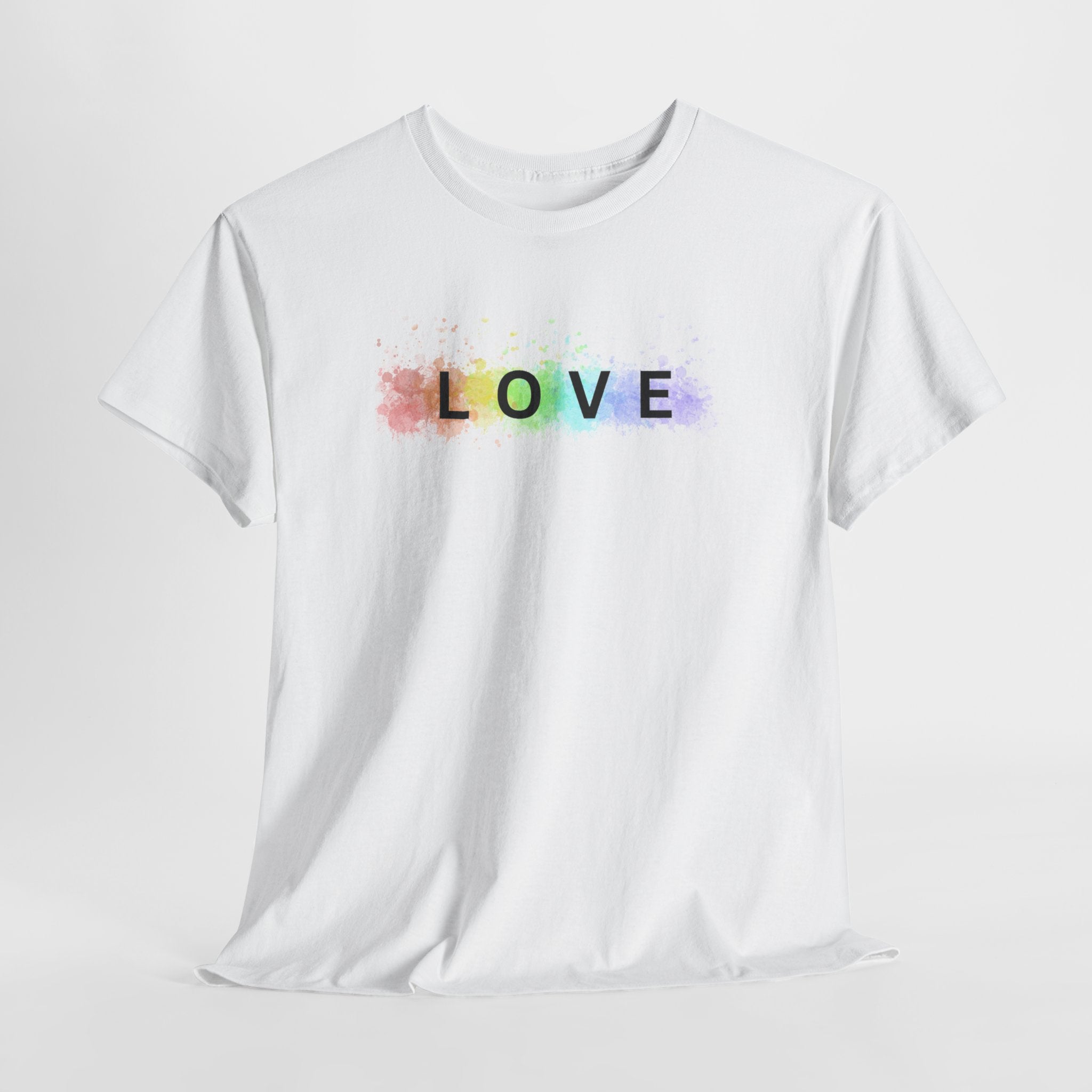 Pride LOVE Painted On Unisex Heavy Cotton Tee