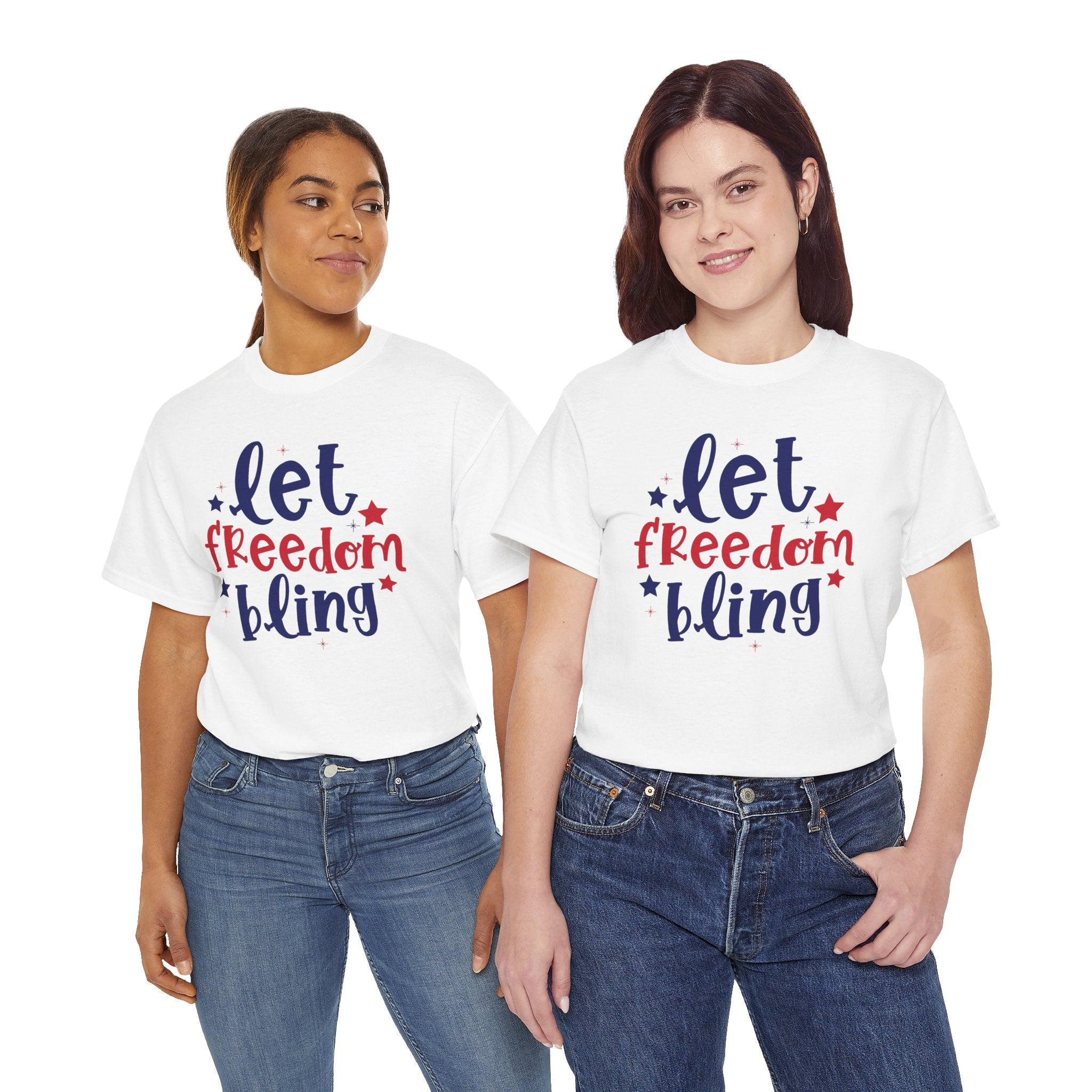 4th of July Let Freedom Bling Unisex Heavy Cotton Tee