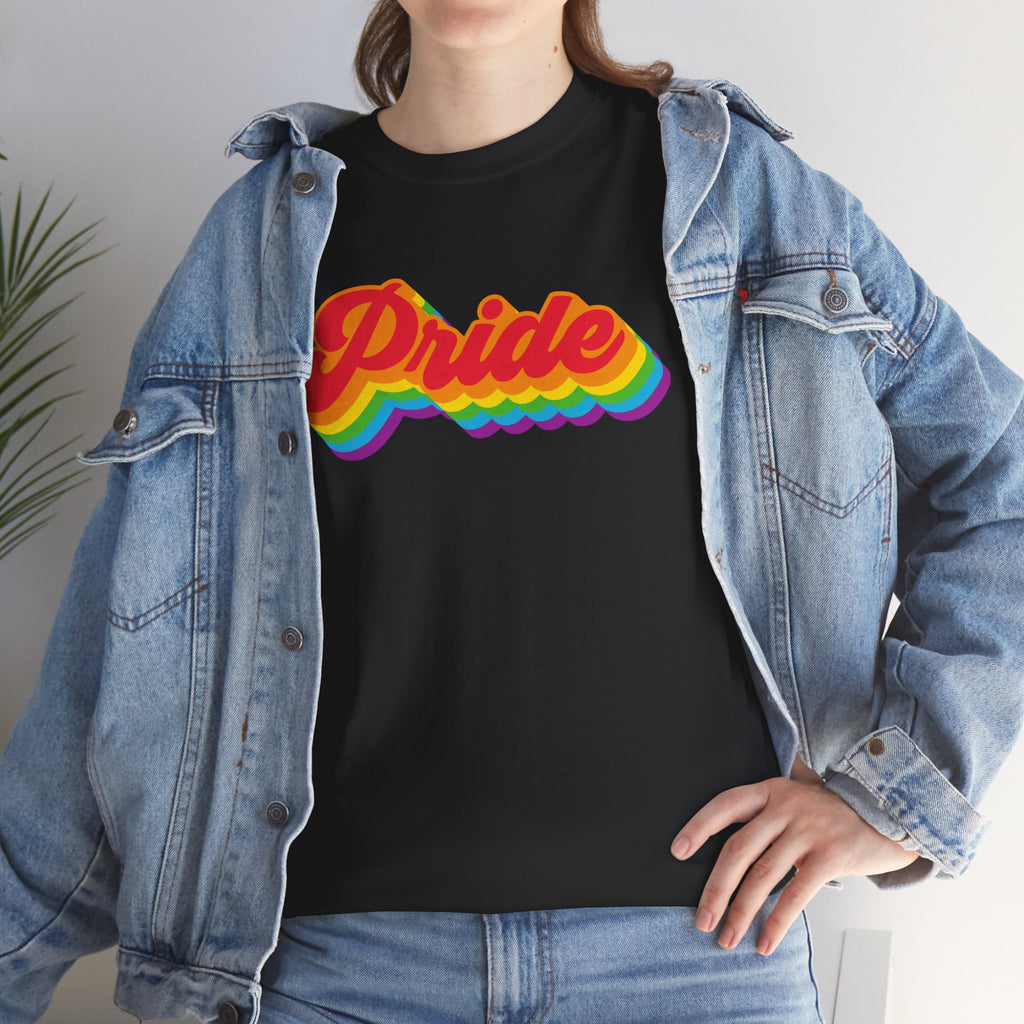 Pride Retro Rainbow Unisex Heavy Cotton Tee