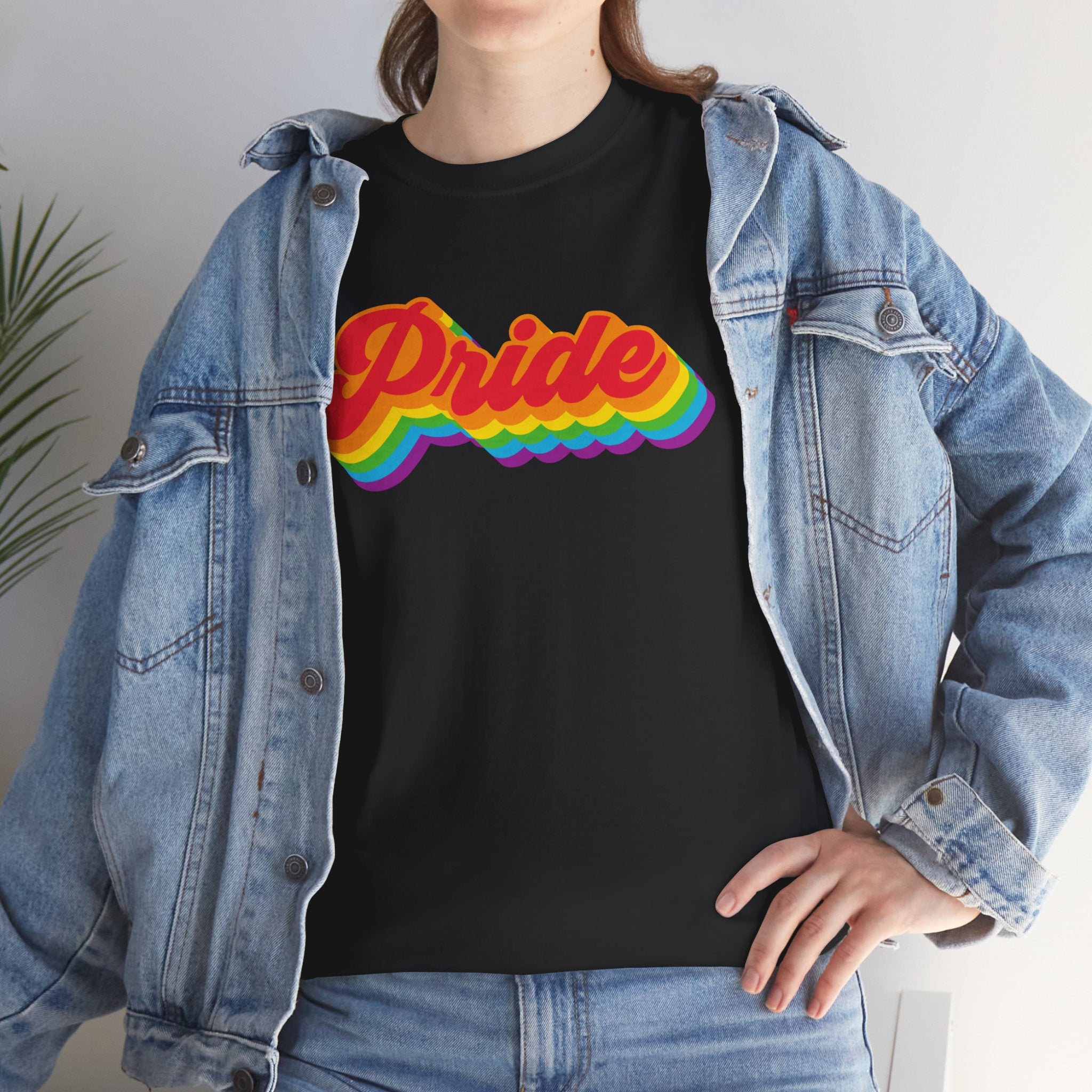 Pride Retro Rainbow Unisex Heavy Cotton Tee
