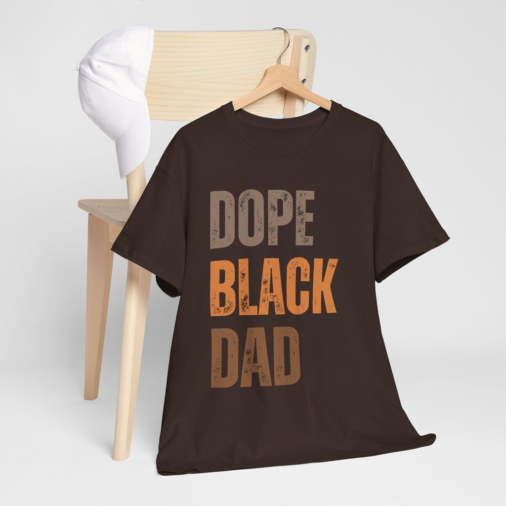 Dope Black Dad Melanin Hues Unisex Heavy Cotton Tee