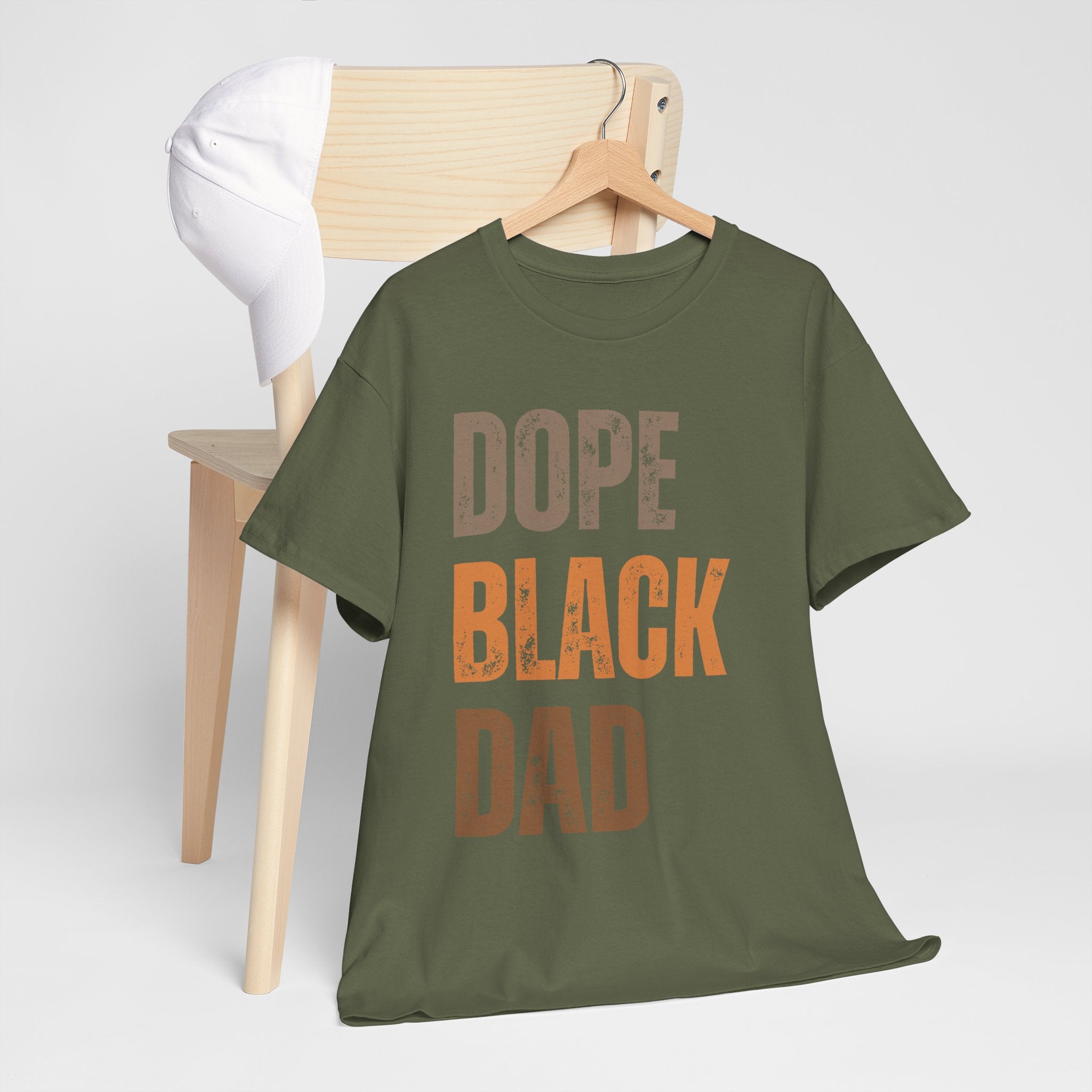 Dope Black Dad Melanin Hues Unisex Heavy Cotton Tee