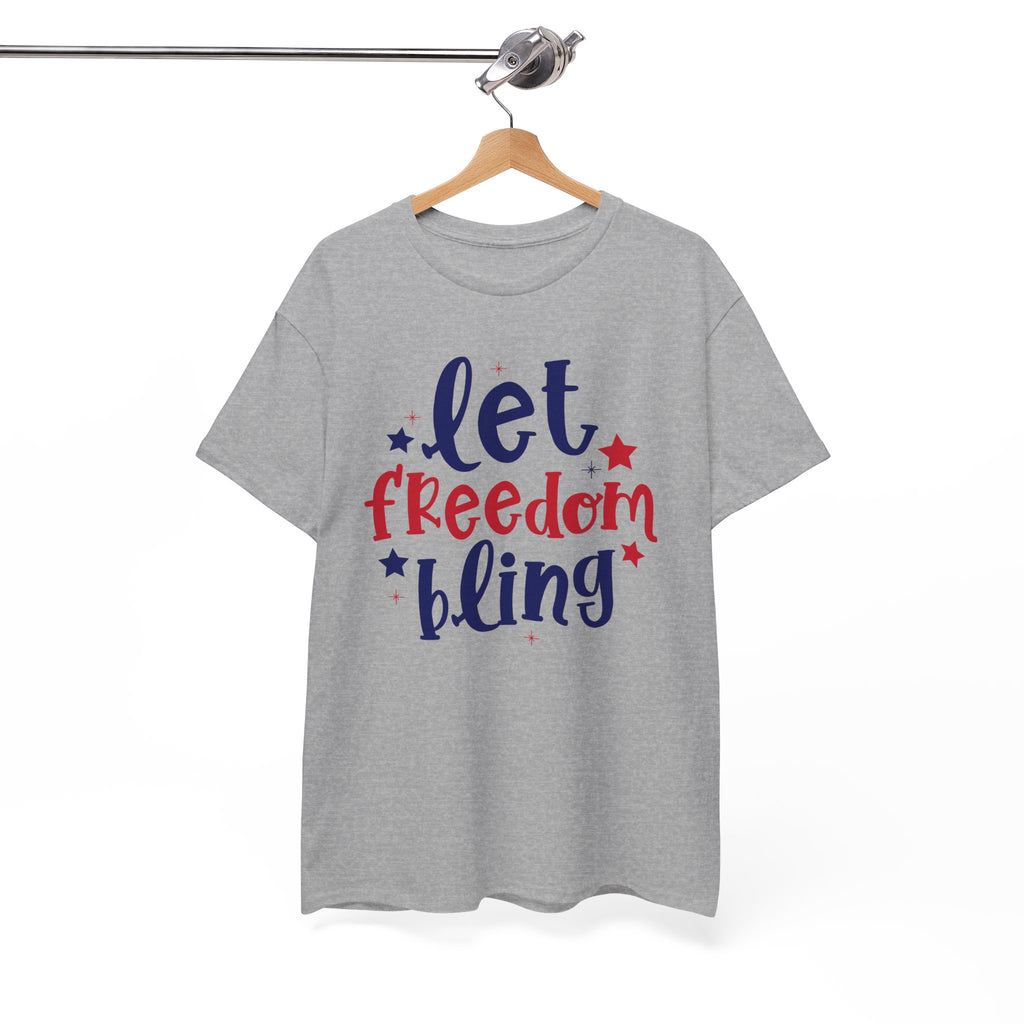 4th of July Let Freedom Bling Unisex Heavy Cotton Tee