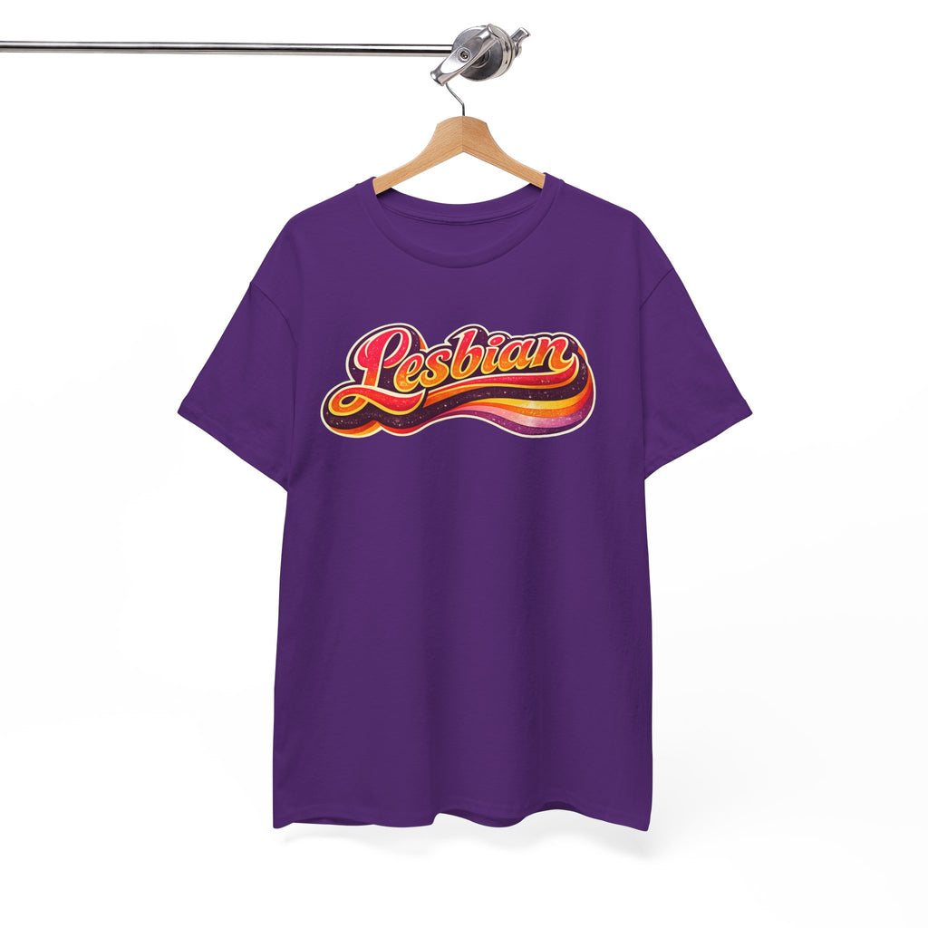 Pride Lesbian Retro Vibes Unisex Heavy Cotton Tee