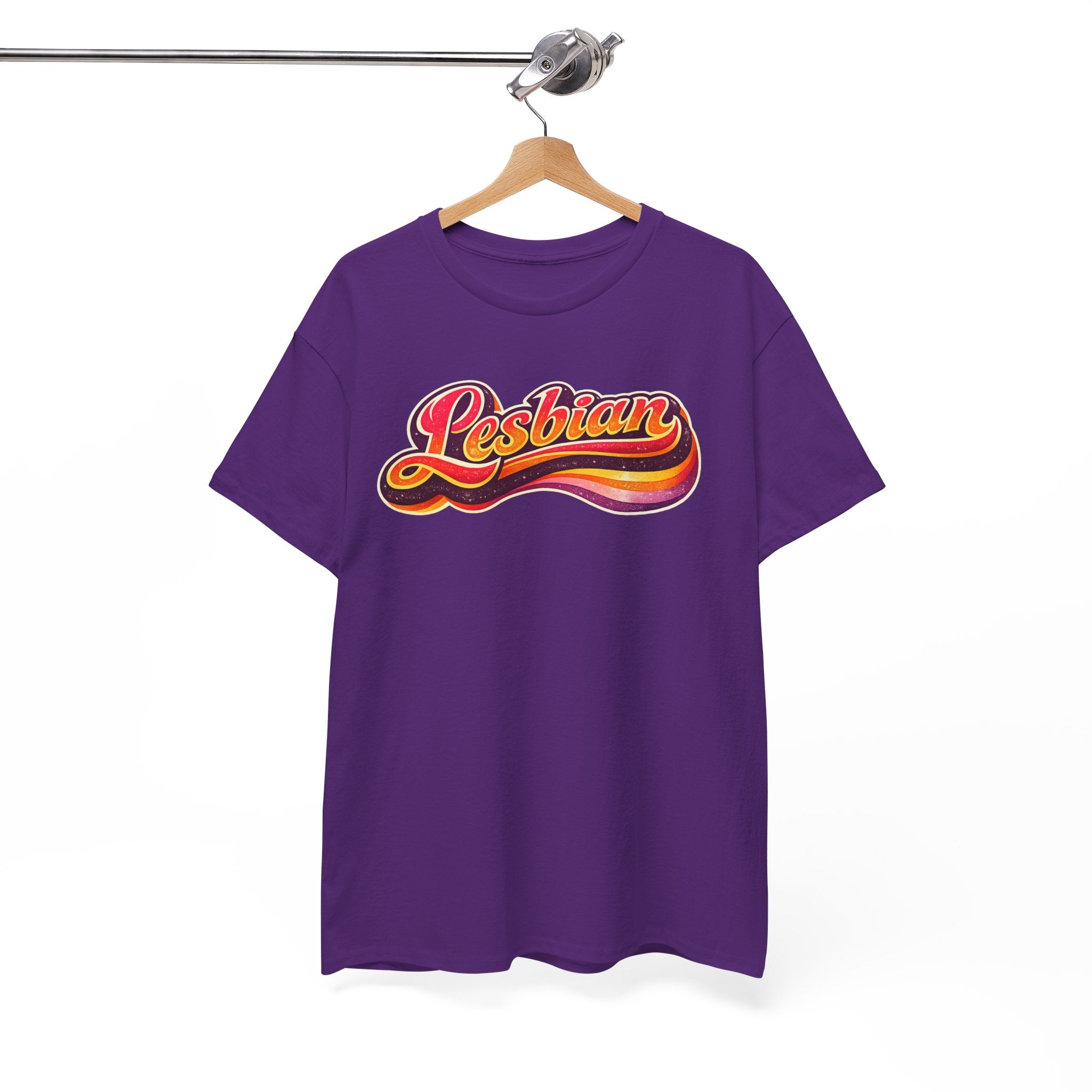 Pride Lesbian Retro Vibes Unisex Heavy Cotton Tee