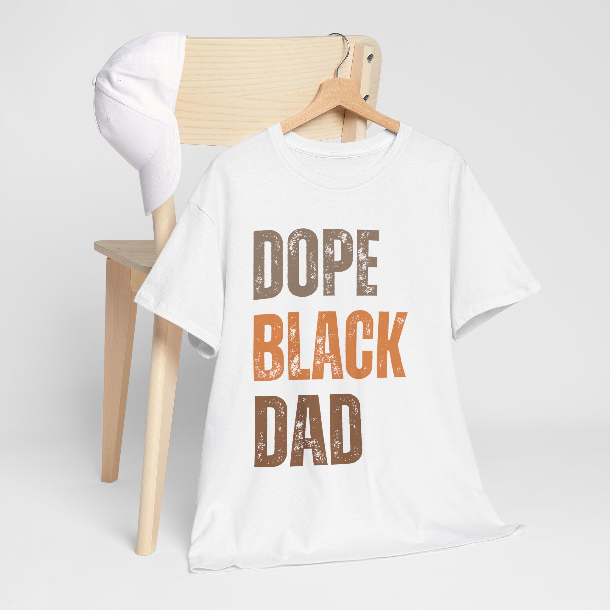 Dope Black Dad Melanin Hues Unisex Heavy Cotton Tee