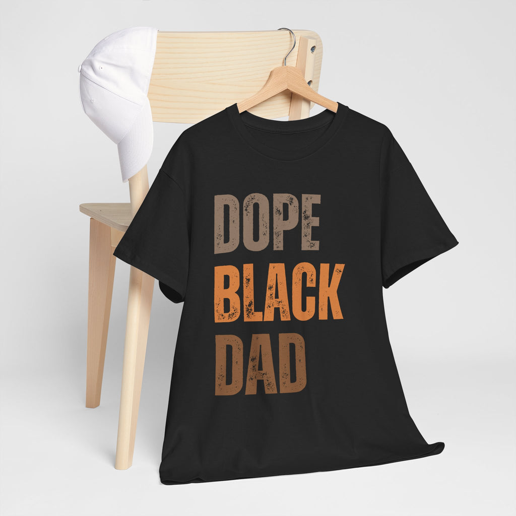 Dope Black Dad Melanin Hues Unisex Heavy Cotton Tee