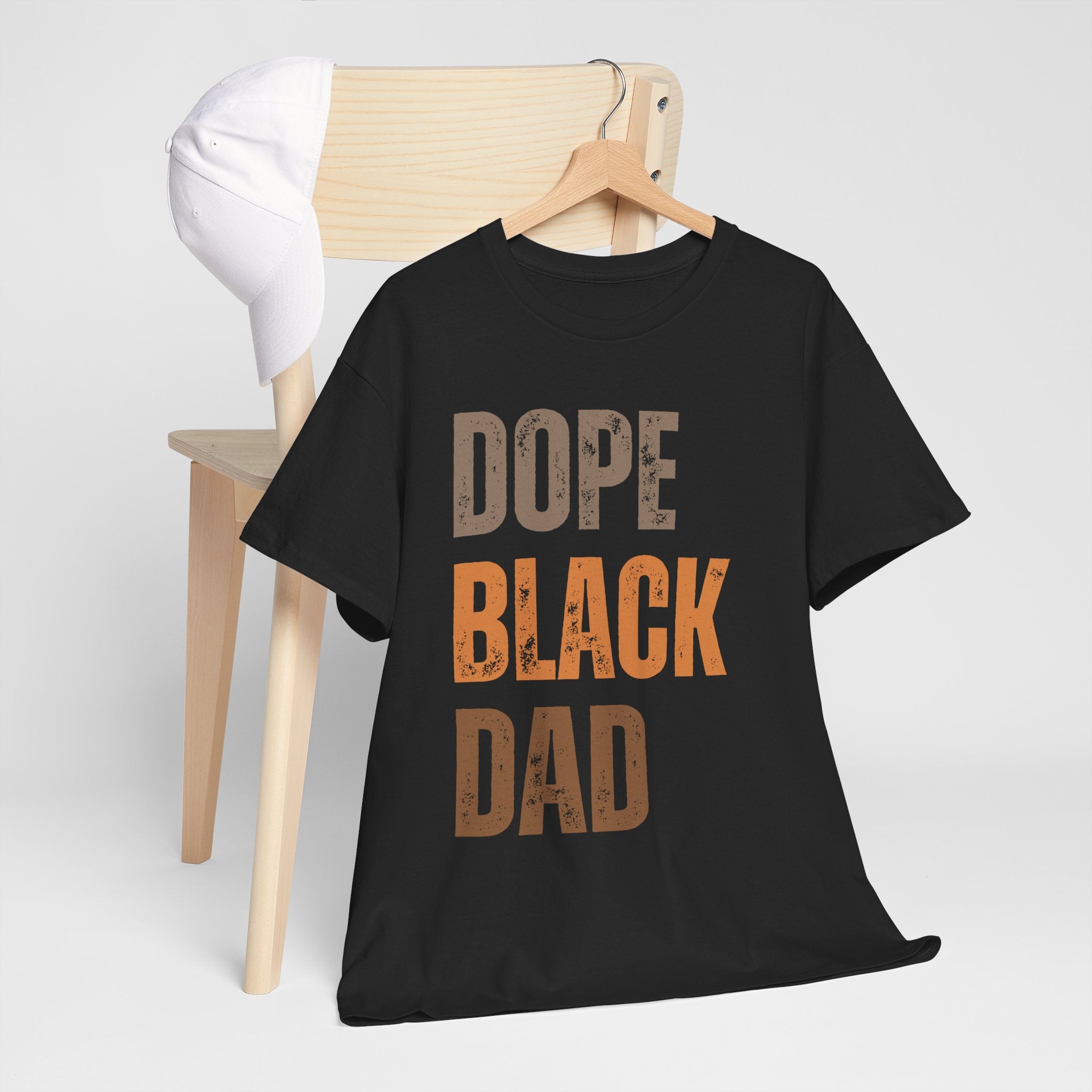 Dope Black Dad Melanin Hues Unisex Heavy Cotton Tee