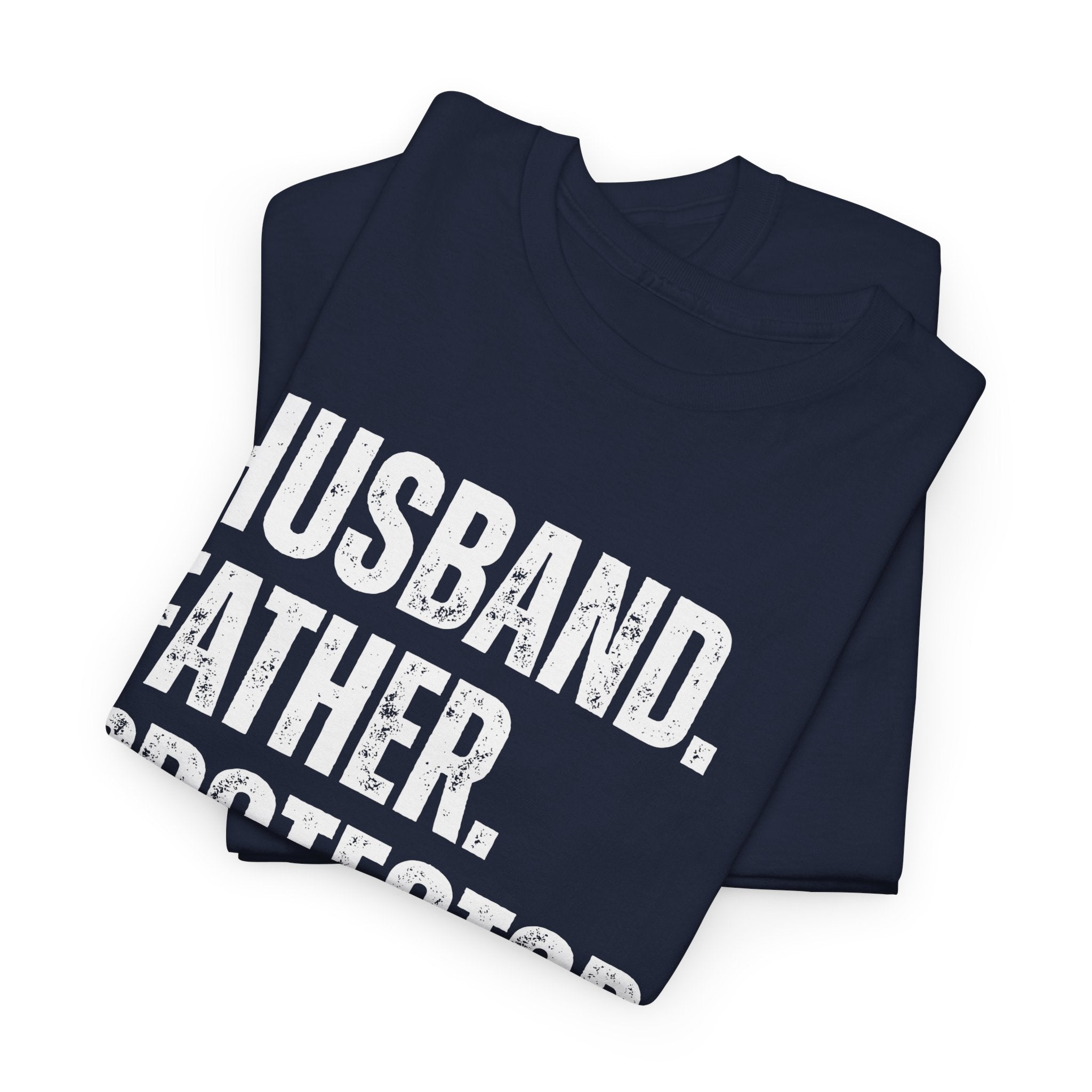 Husband Father Protector Veteran Unisex Heavy Cotton Tee