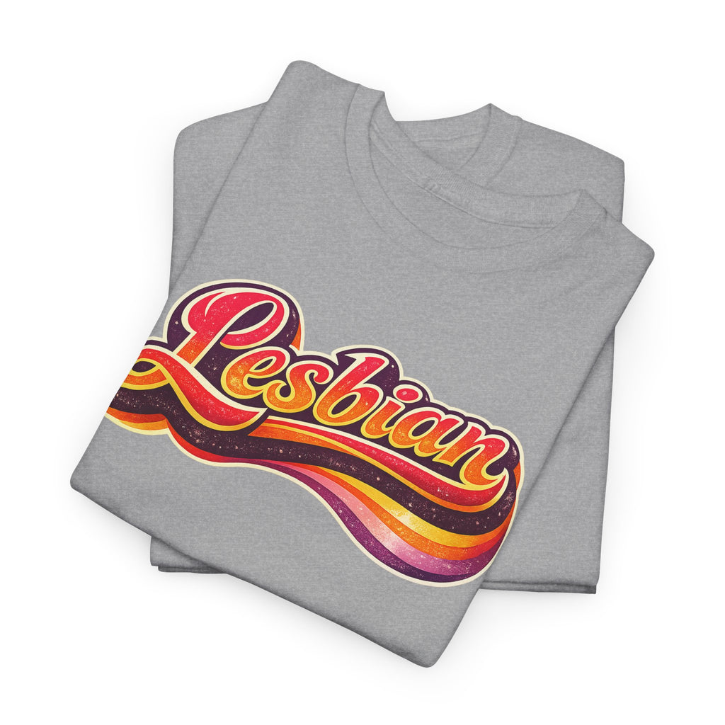 Pride Lesbian Retro Vibes Unisex Heavy Cotton Tee