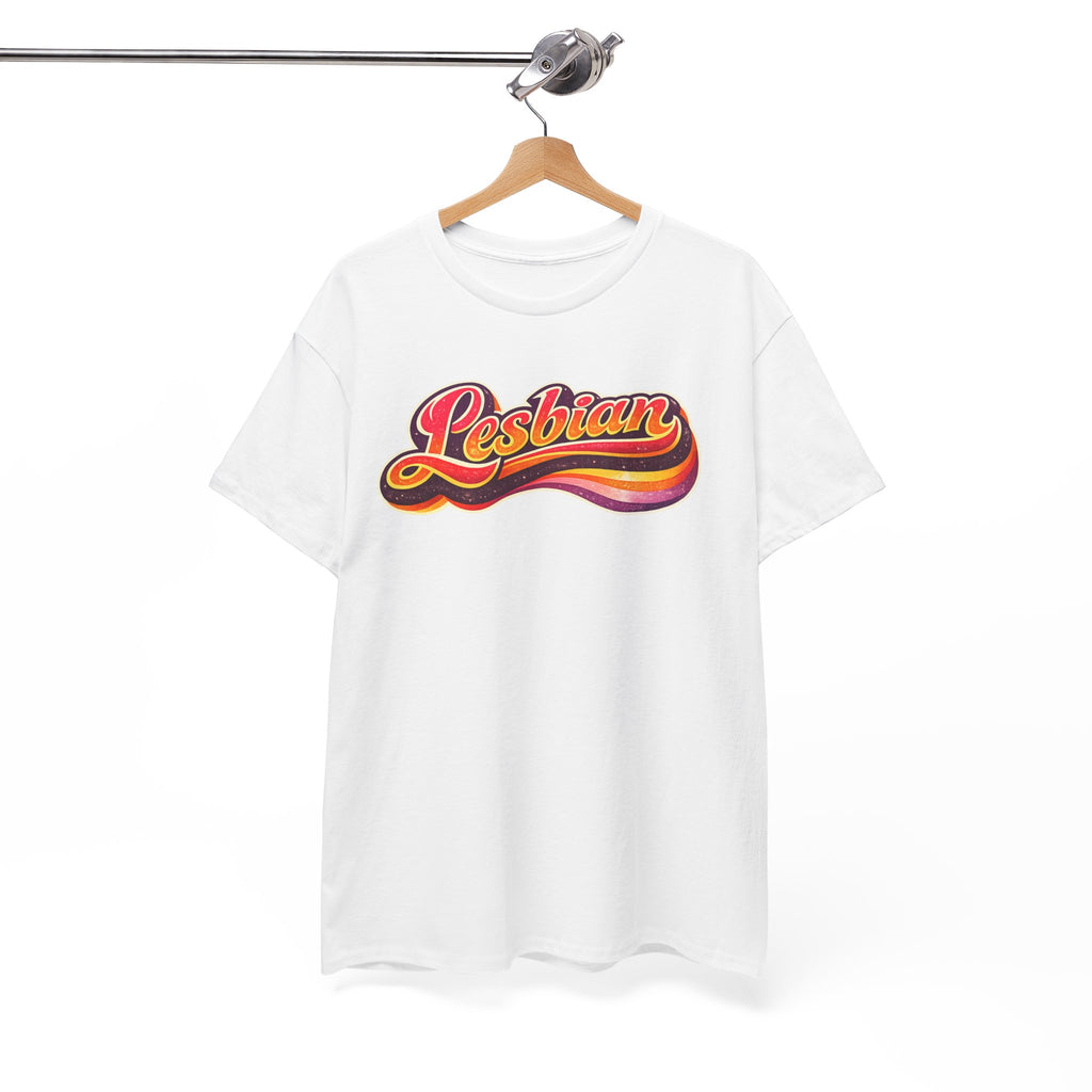 Pride Lesbian Retro Vibes Unisex Heavy Cotton Tee