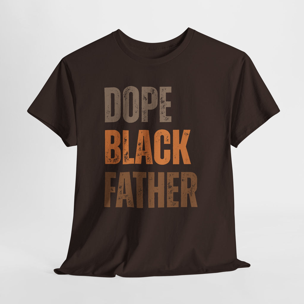 Dope Black Father Melanin Hues Unisex Heavy Cotton Tee