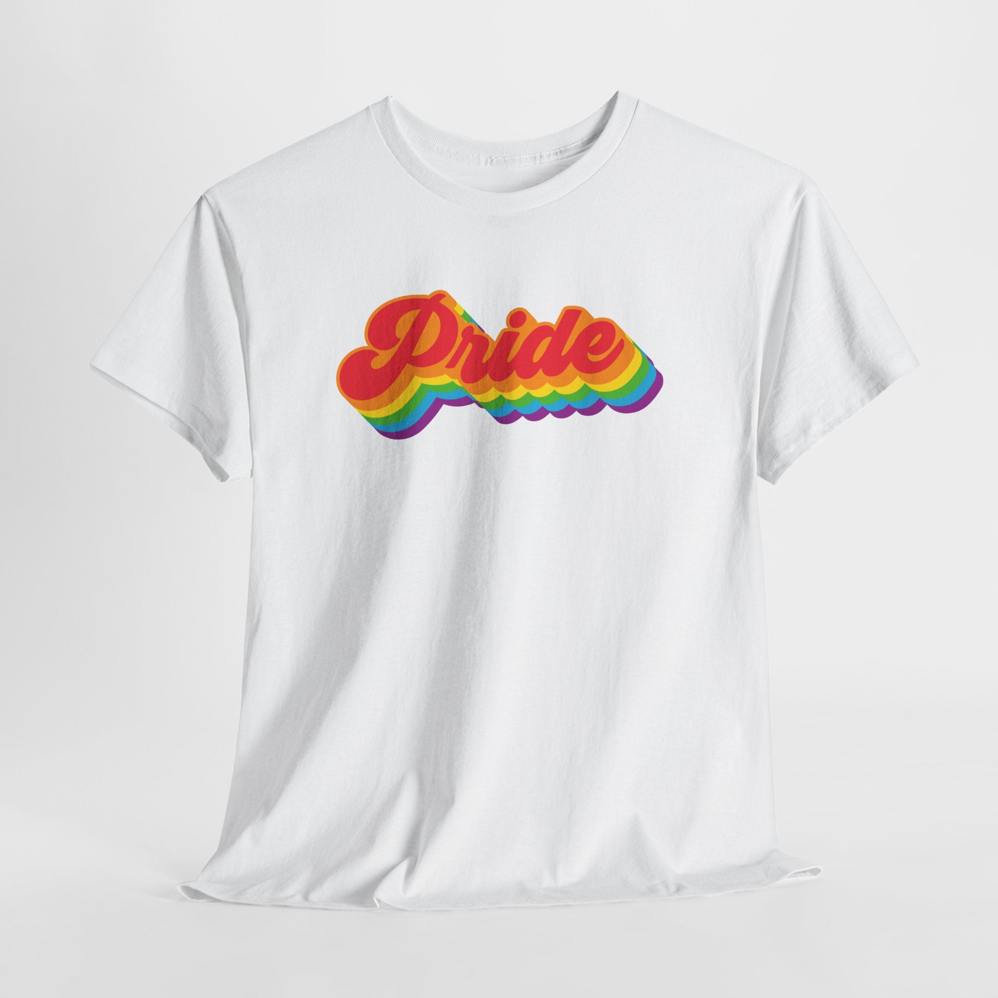 Pride Retro Rainbow Unisex Heavy Cotton Tee