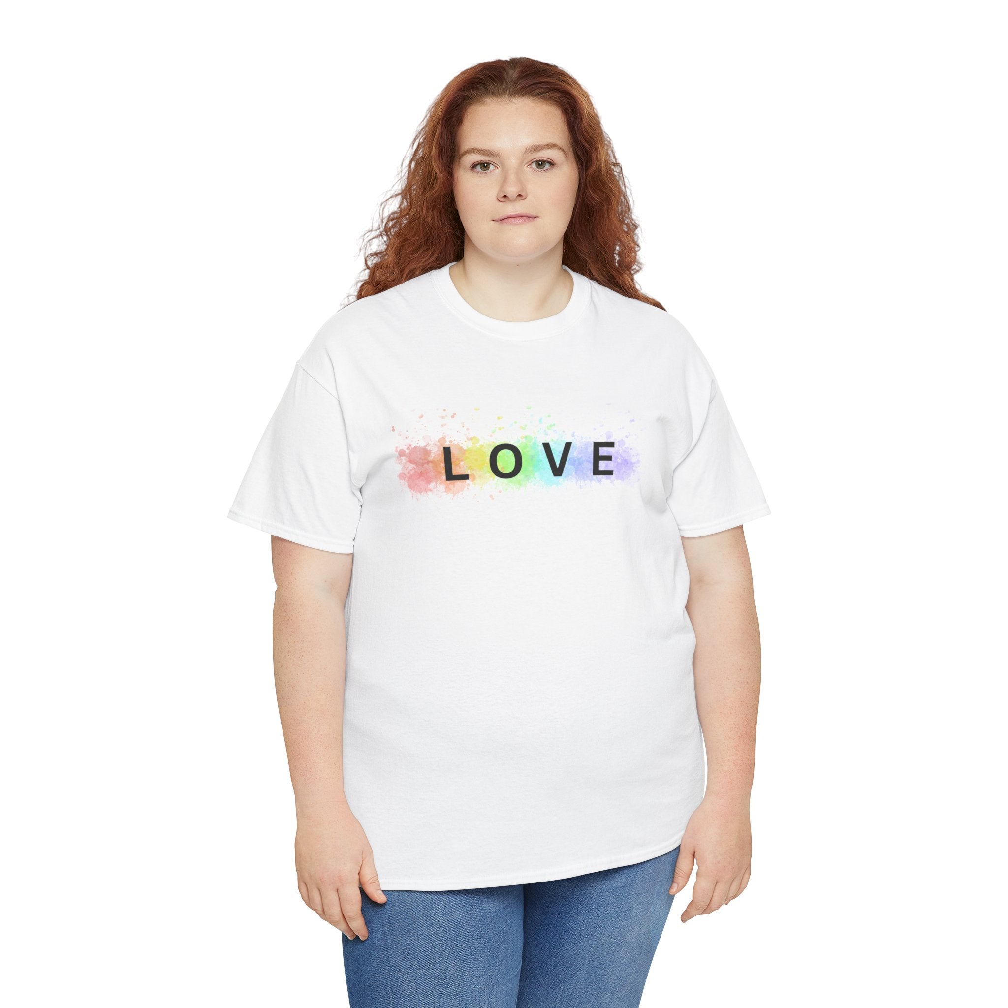 Pride LOVE Painted On Unisex Heavy Cotton Tee