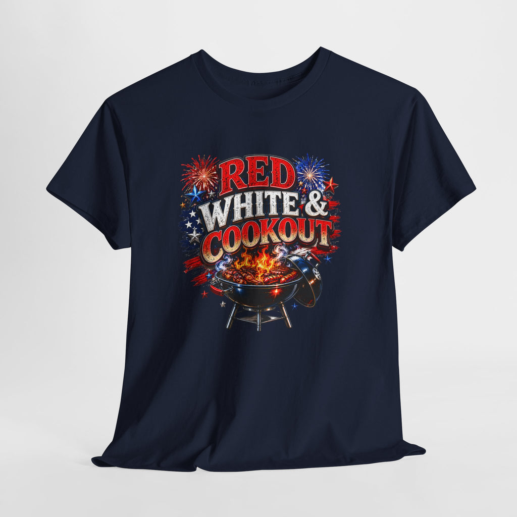 4th of July Red White and Cookout Unisex Heavy Cotton Tee