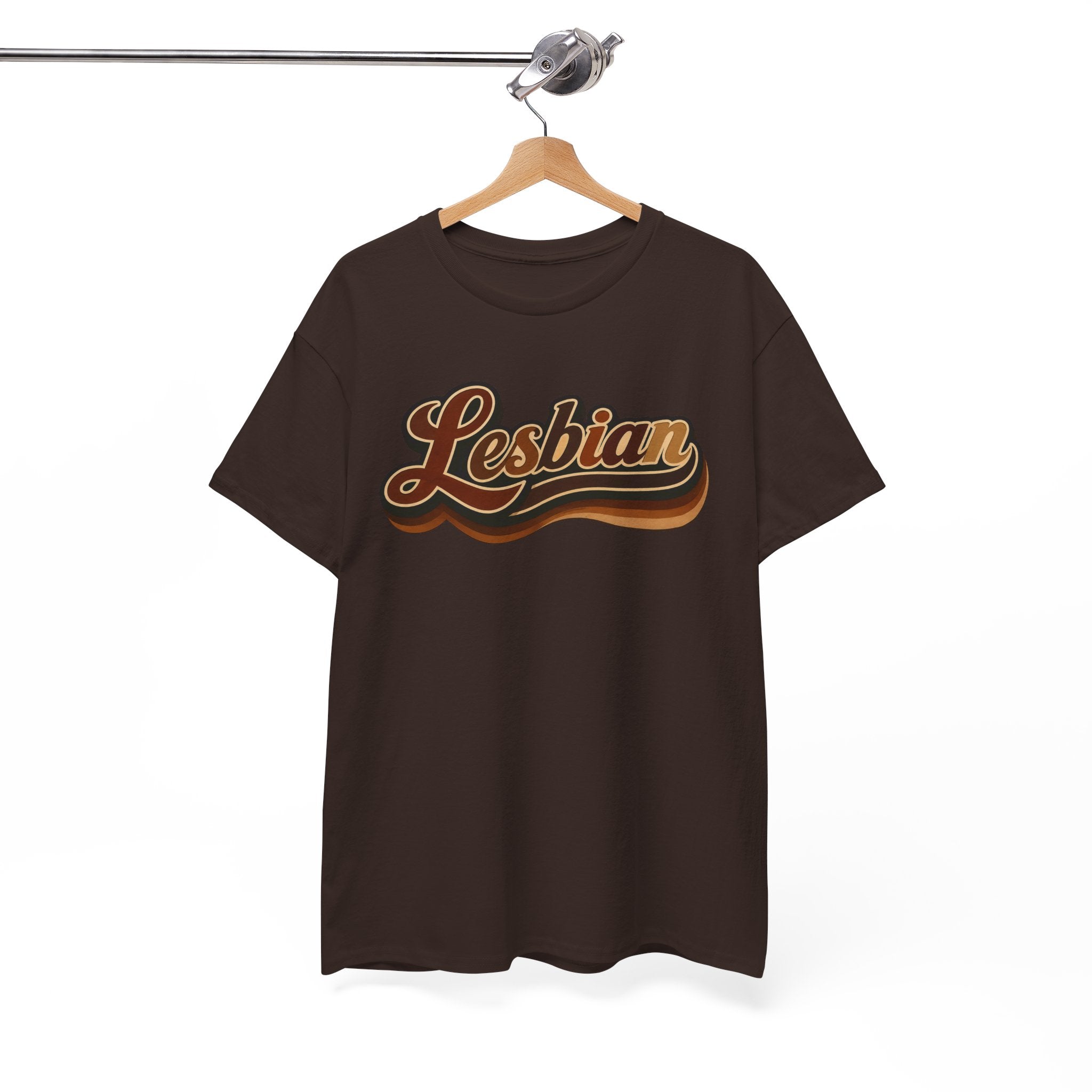 Pride Lesbian Retro Vibes in Melanin Unisex Heavy Cotton Tee
