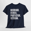 Husband Father Protector Veteran Unisex Heavy Cotton Tee