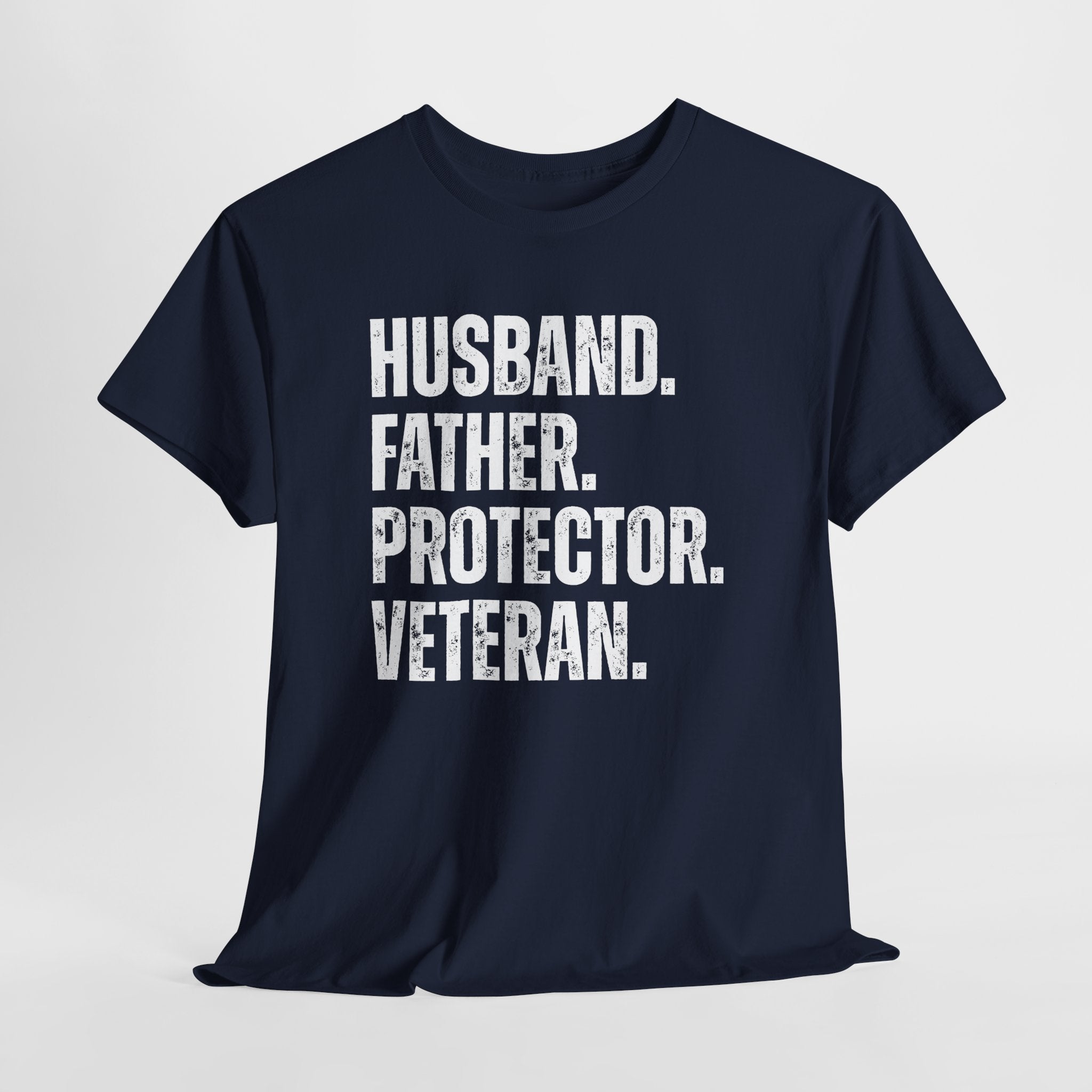 Husband Father Protector Veteran Unisex Heavy Cotton Tee