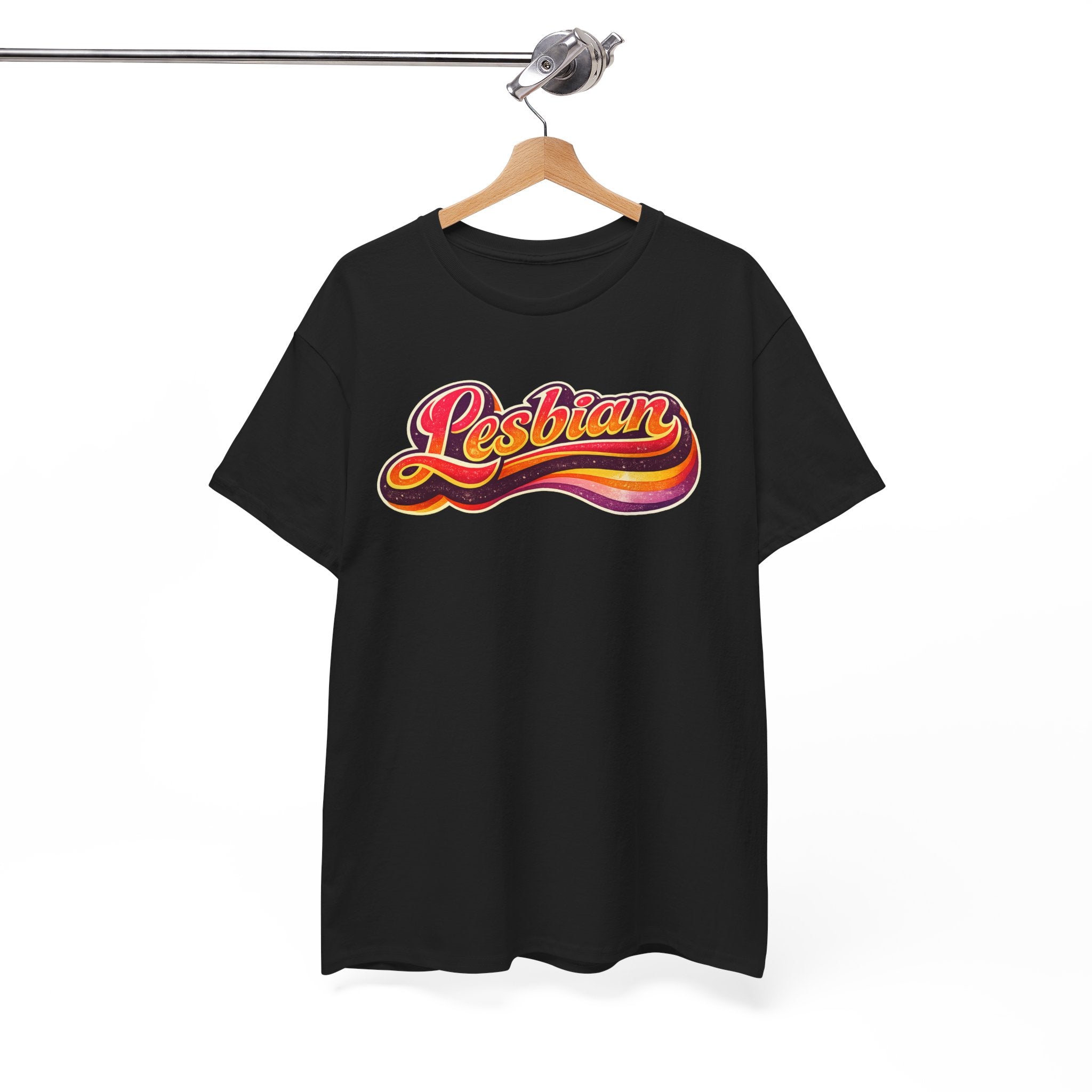 Pride Lesbian Retro Vibes Unisex Heavy Cotton Tee