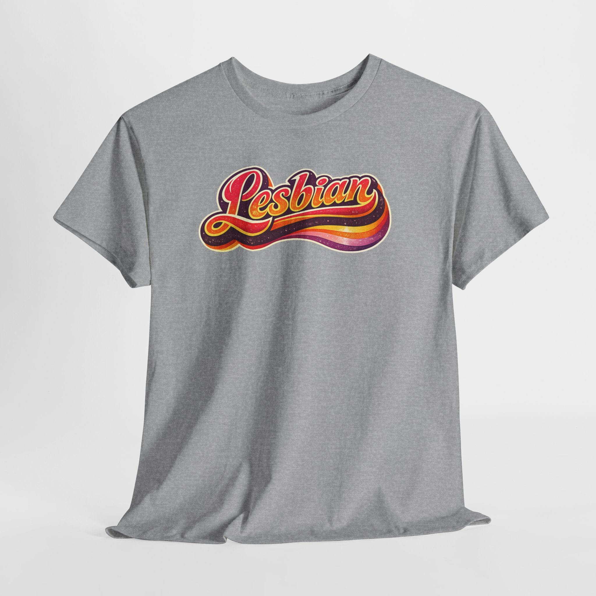 Pride Lesbian Retro Vibes Unisex Heavy Cotton Tee