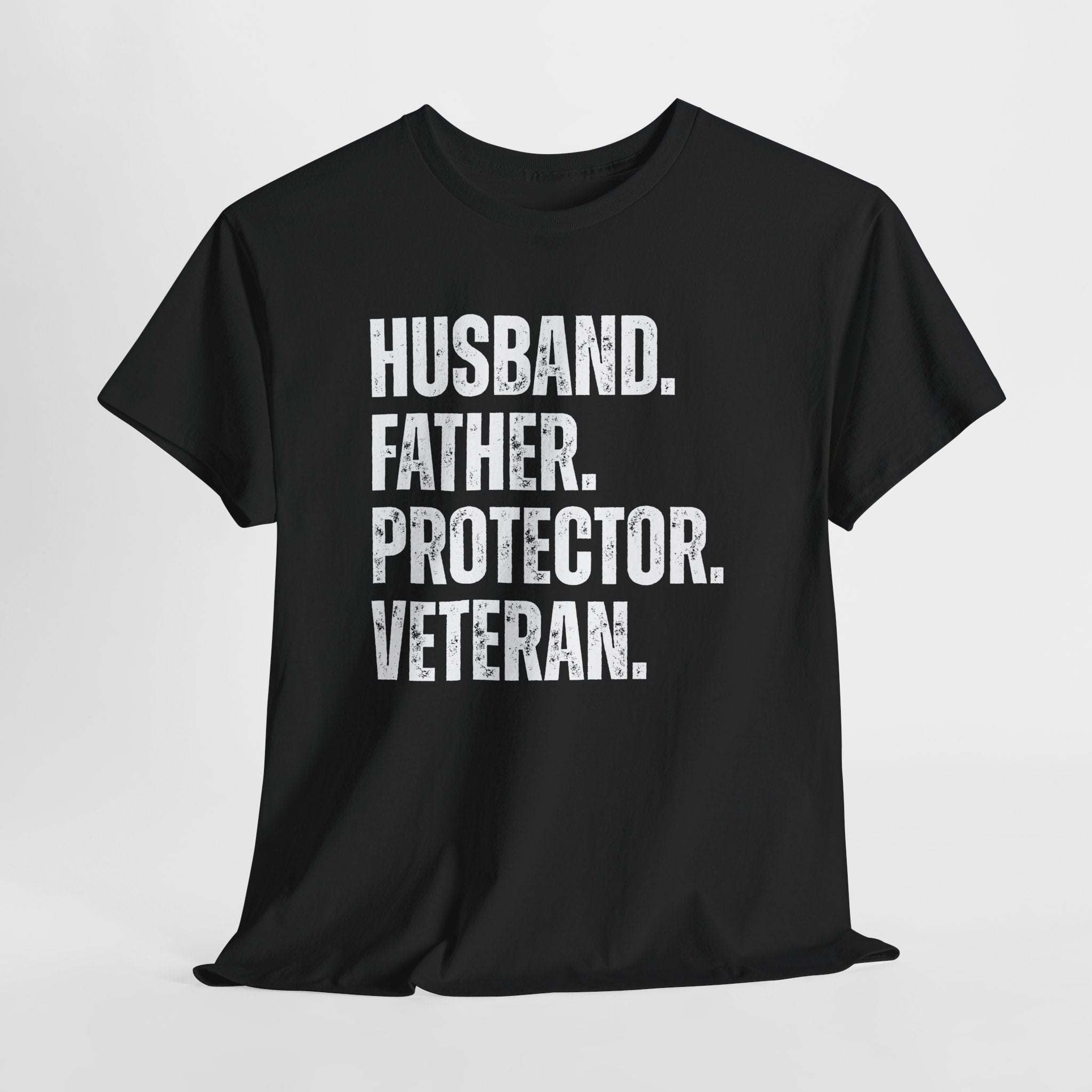 Husband Father Protector Veteran Unisex Heavy Cotton Tee