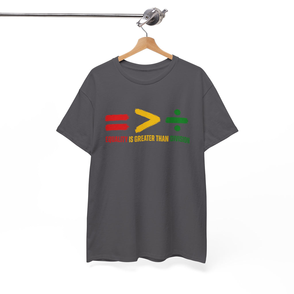 Juneteenth Equality is Greater Than Division Unisex Heavy Cotton Tee