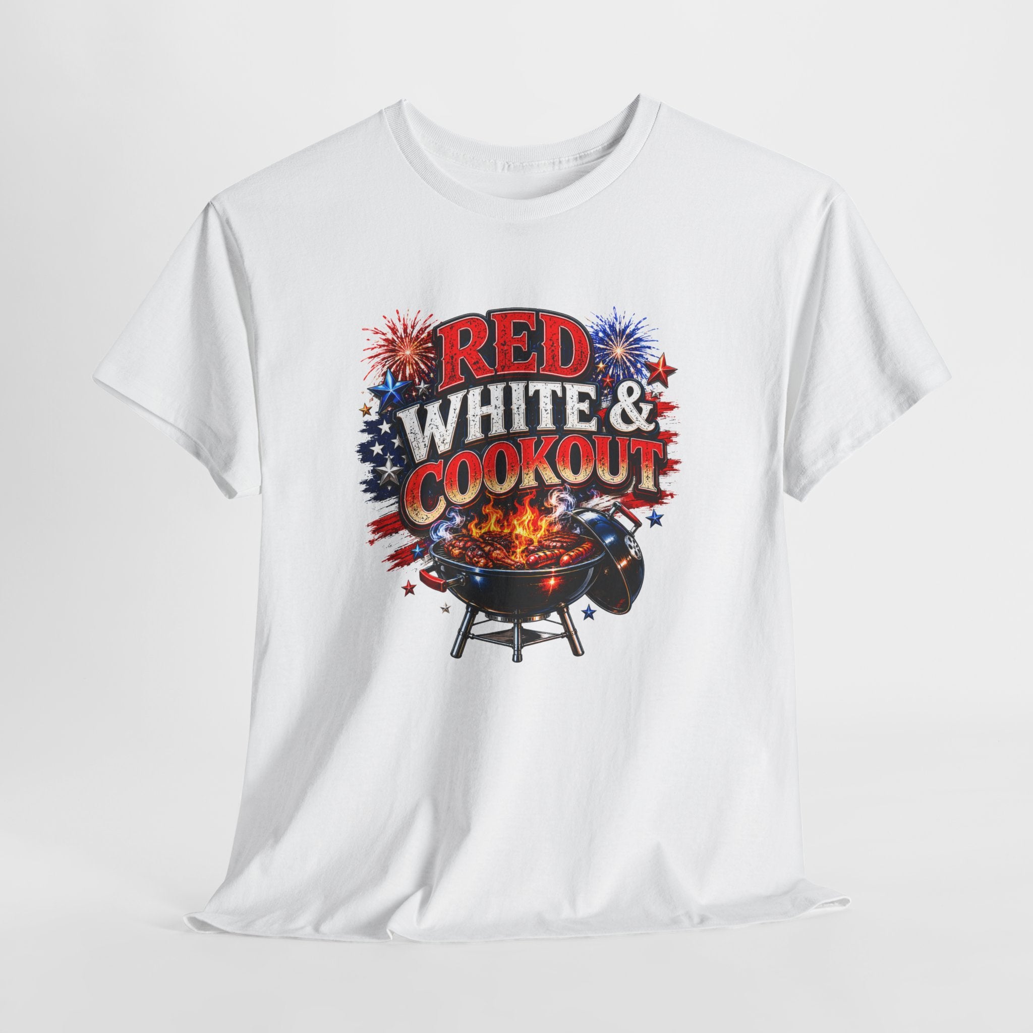 4th of July Red White and Cookout Unisex Heavy Cotton Tee