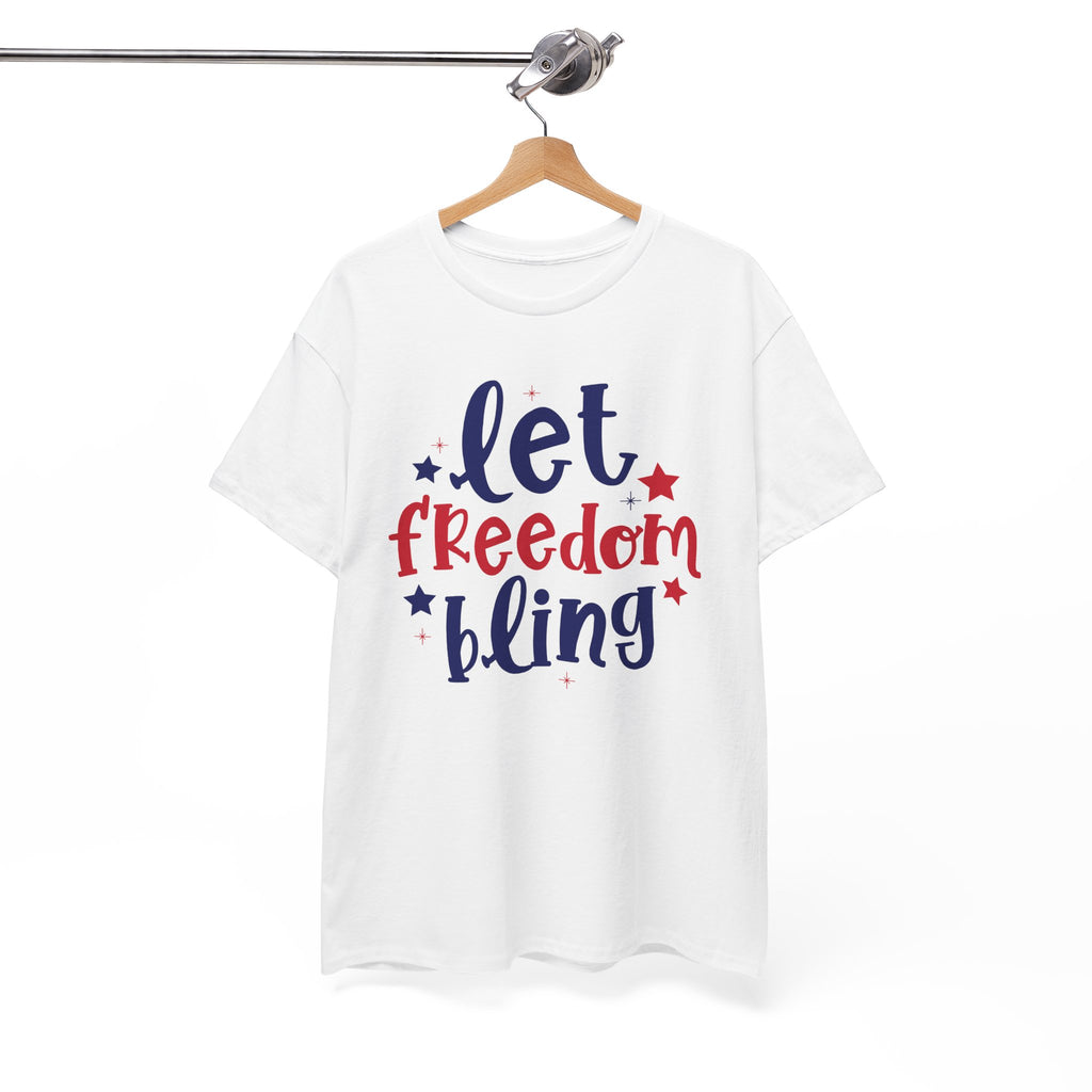 4th of July Let Freedom Bling Unisex Heavy Cotton Tee