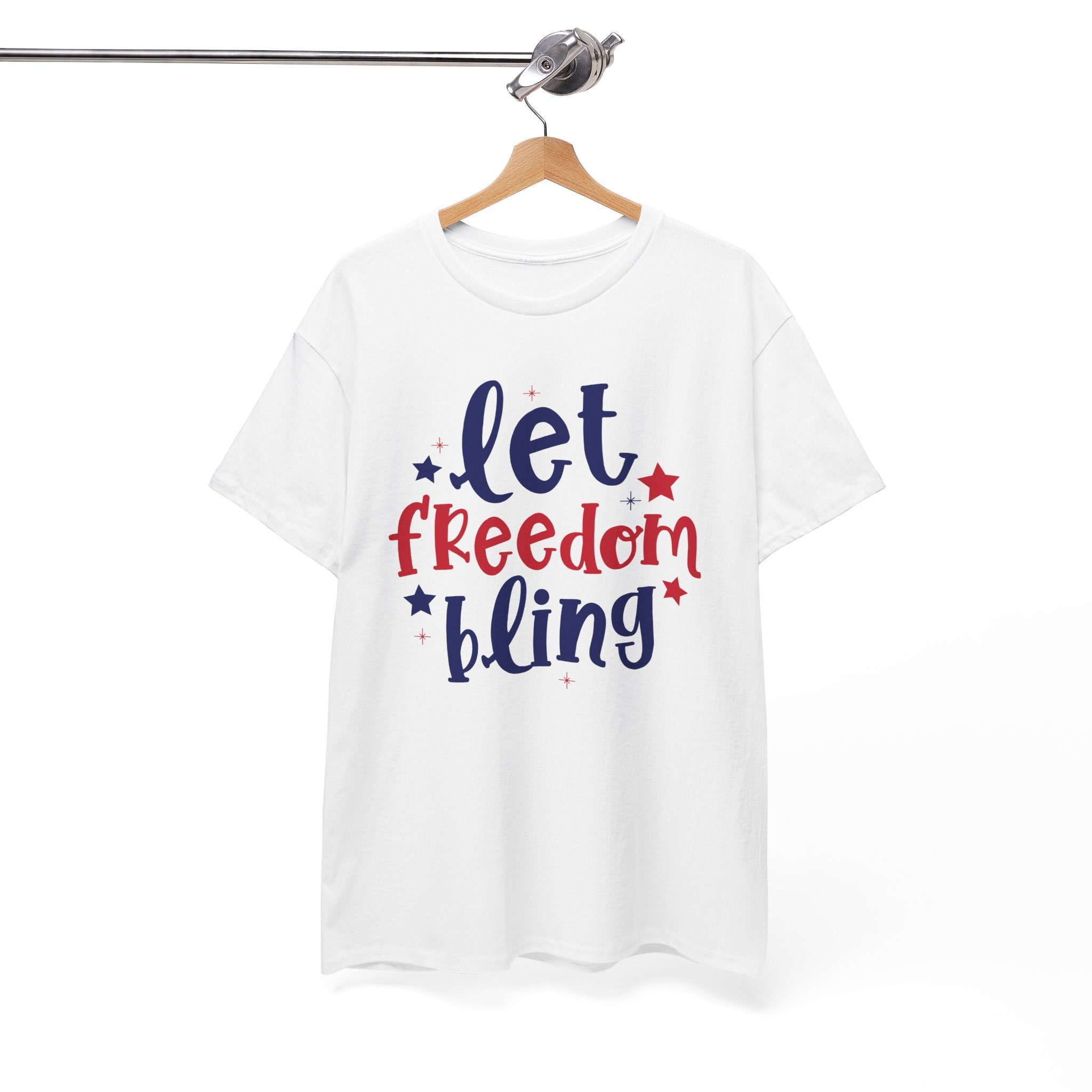 4th of July Let Freedom Bling Unisex Heavy Cotton Tee