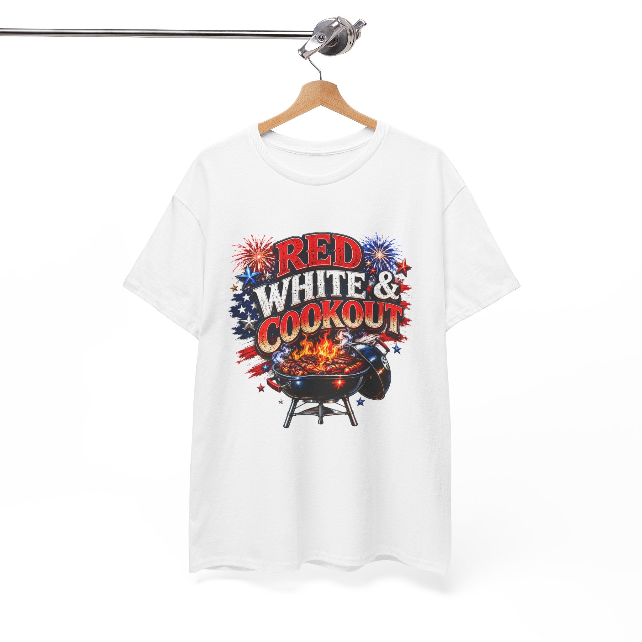 4th of July Red White and Cookout Unisex Heavy Cotton Tee
