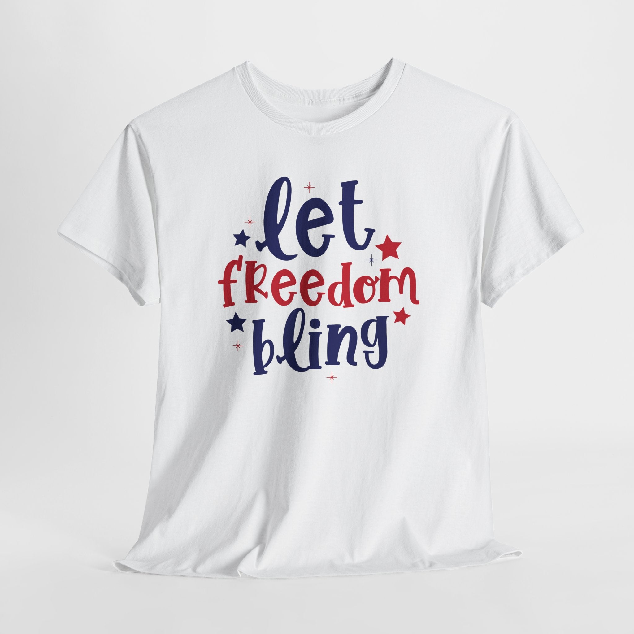4th of July Let Freedom Bling Unisex Heavy Cotton Tee