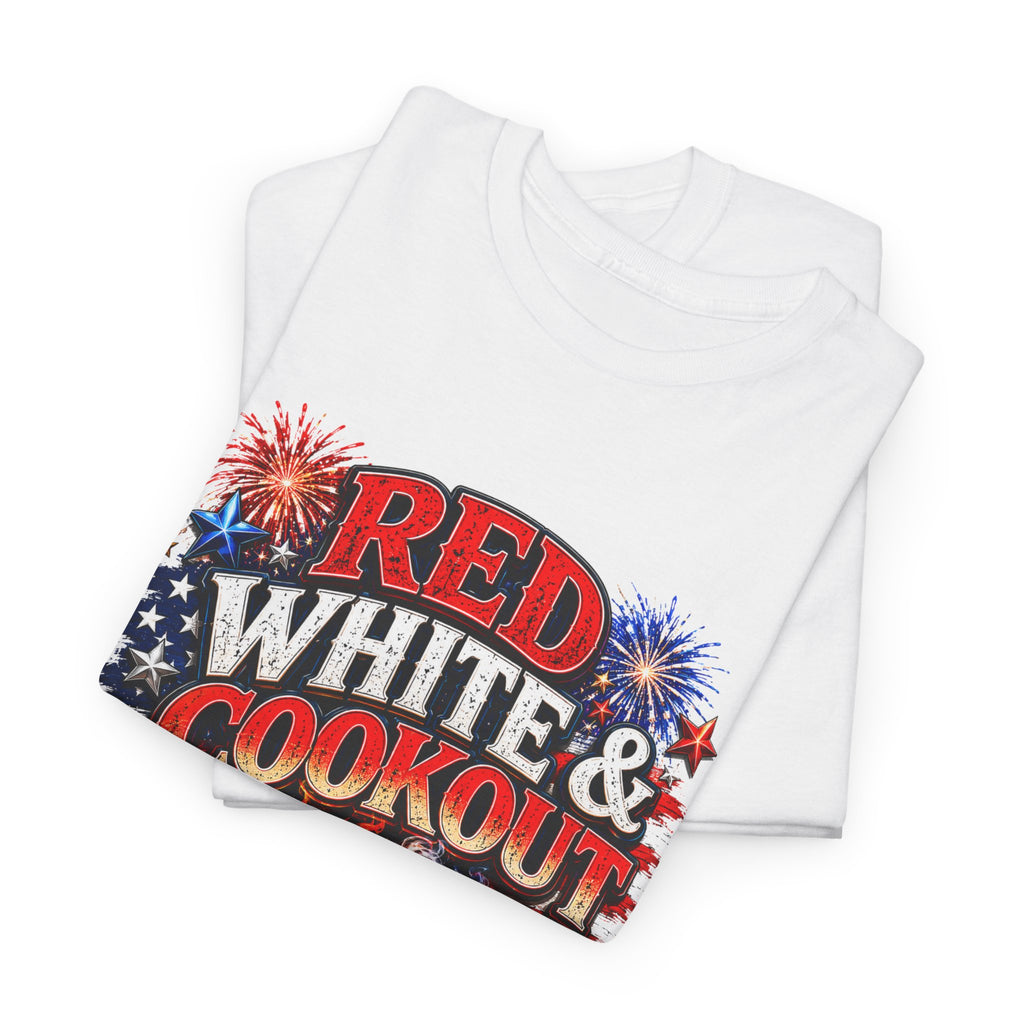 4th of July Red White and Cookout Unisex Heavy Cotton Tee