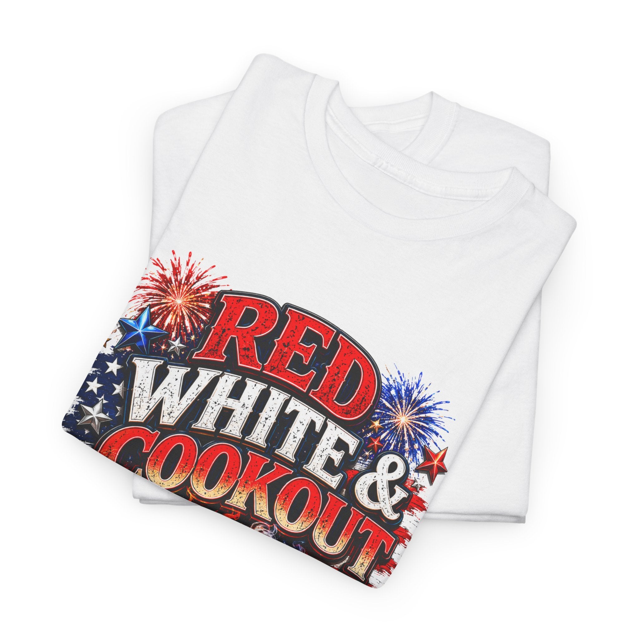 4th of July Red White and Cookout Unisex Heavy Cotton Tee