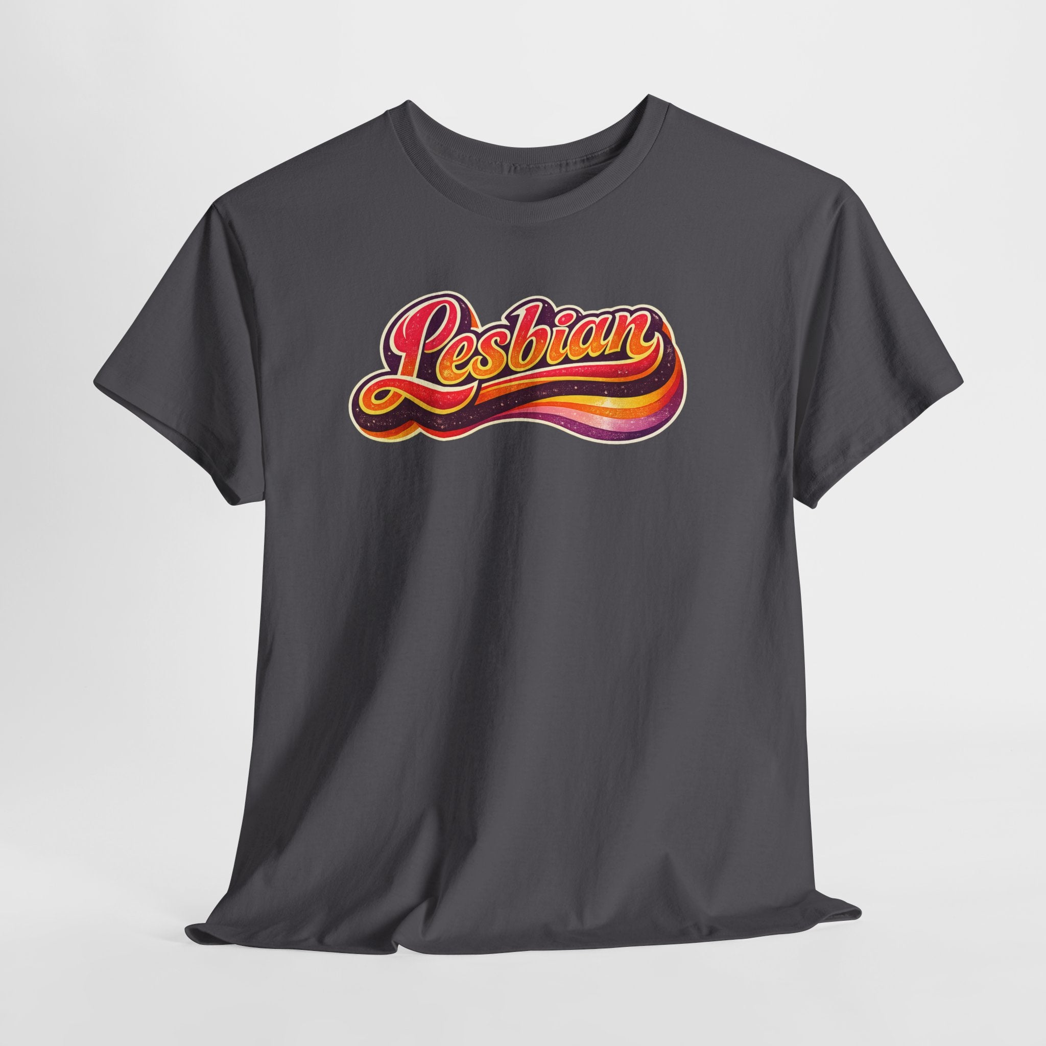 Pride Lesbian Retro Vibes Unisex Heavy Cotton Tee