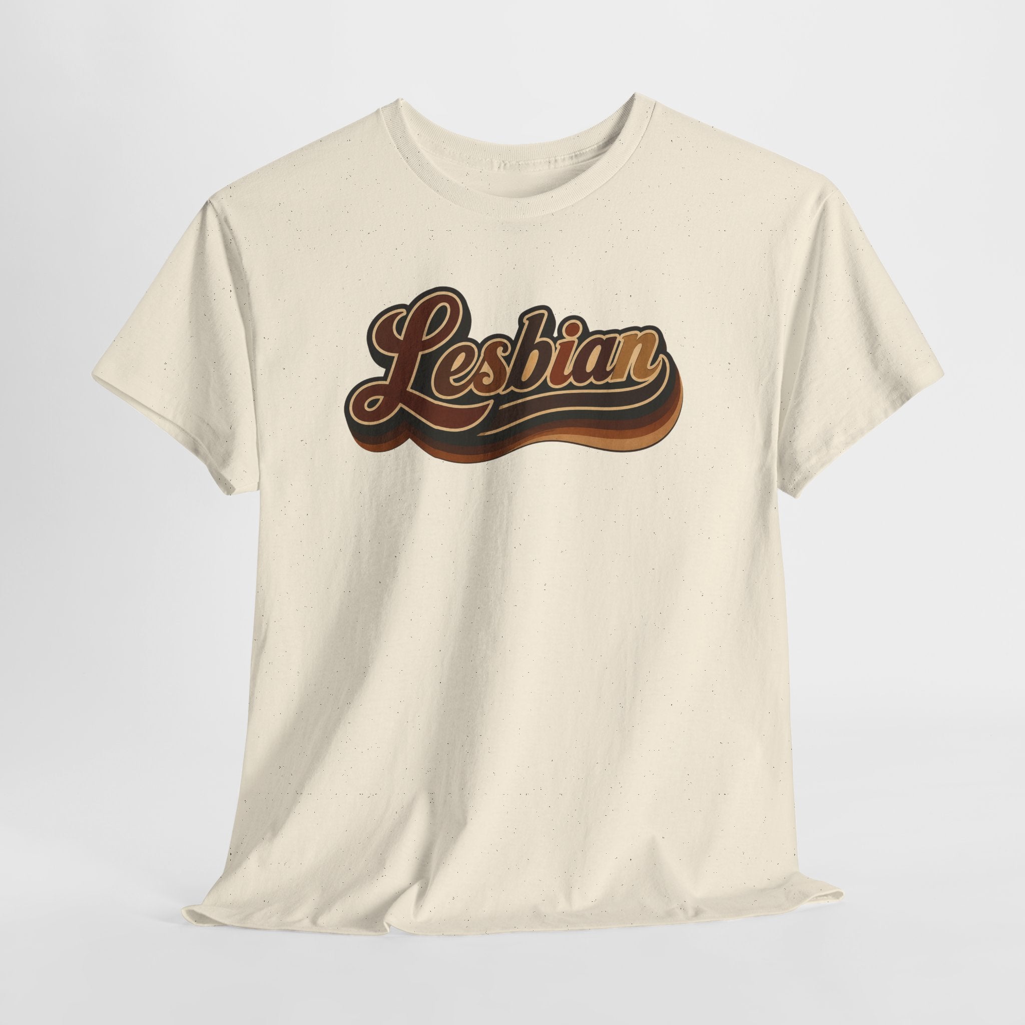 Pride Lesbian Retro Vibes in Melanin Unisex Heavy Cotton Tee