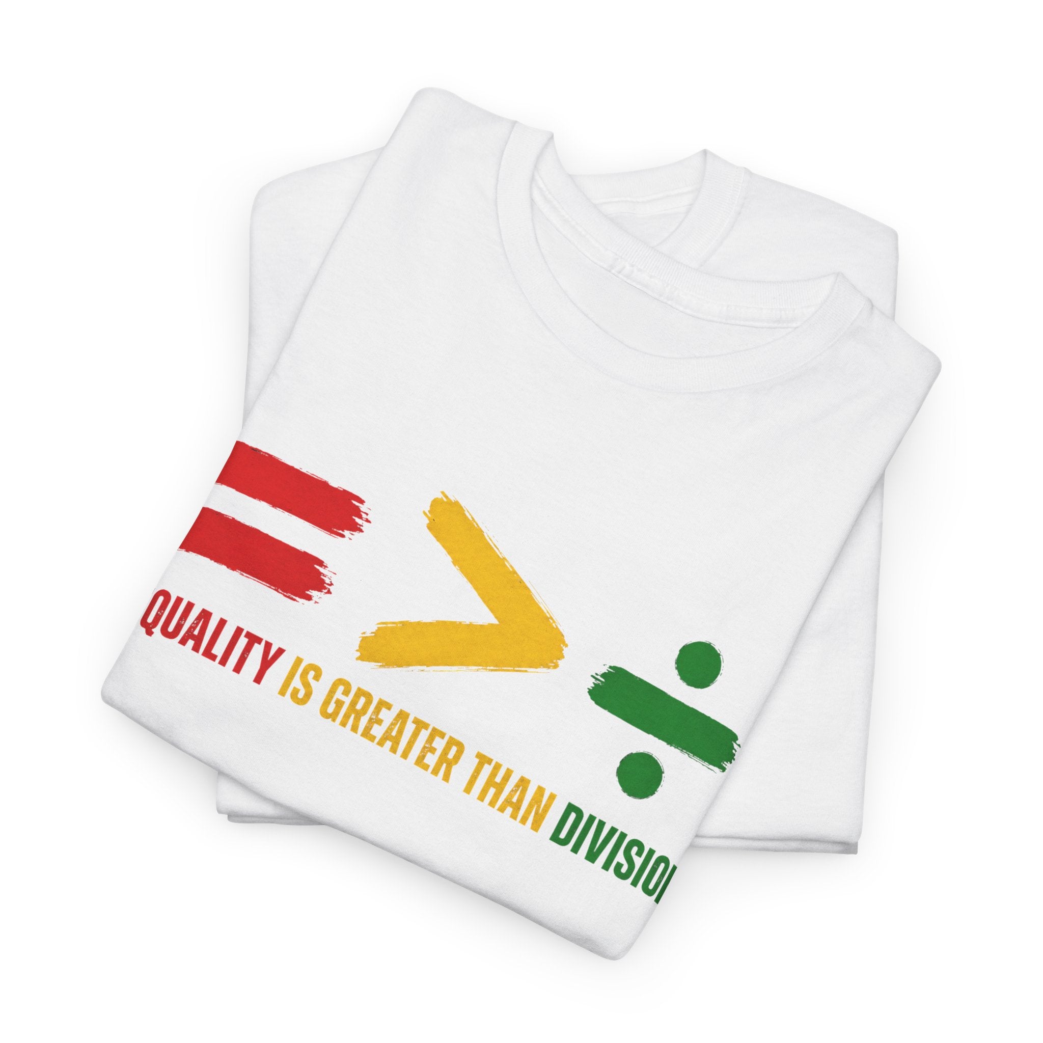Juneteenth Equality is Greater Than Division Unisex Heavy Cotton Tee