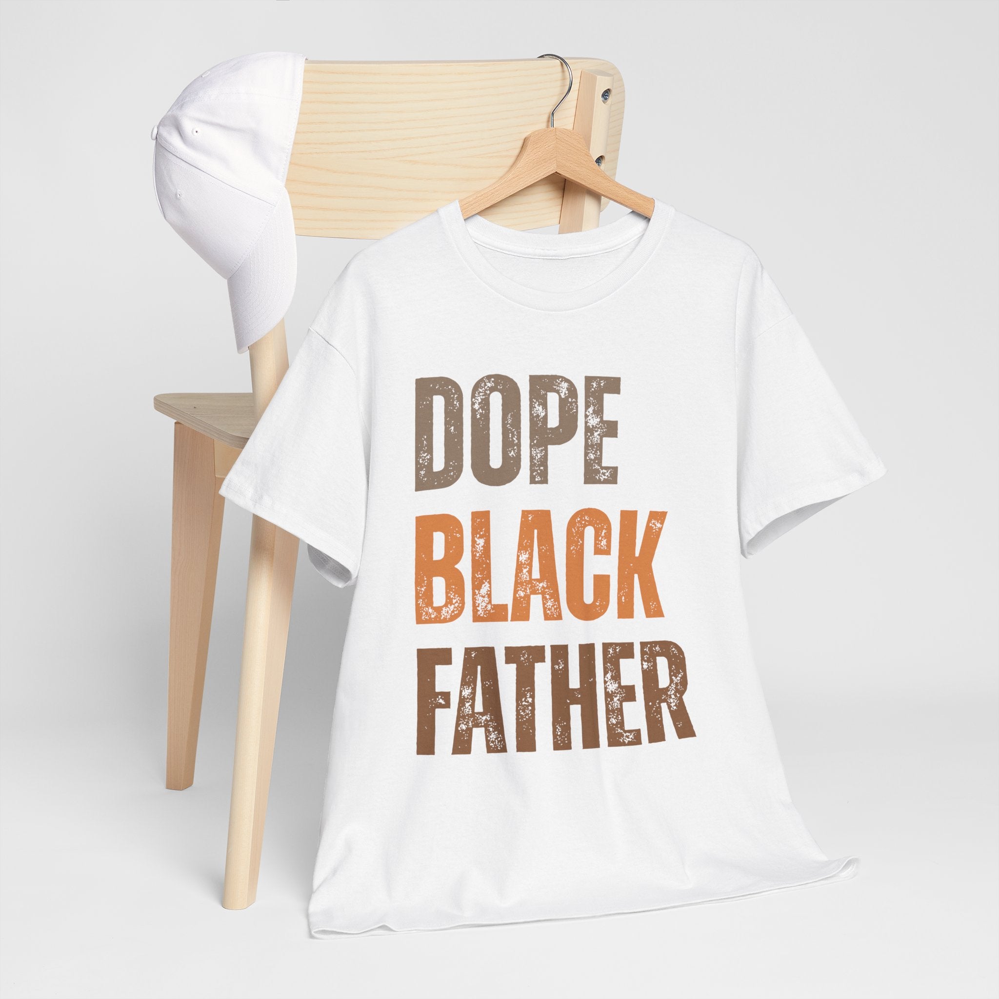 Dope Black Father Melanin Hues Unisex Heavy Cotton Tee