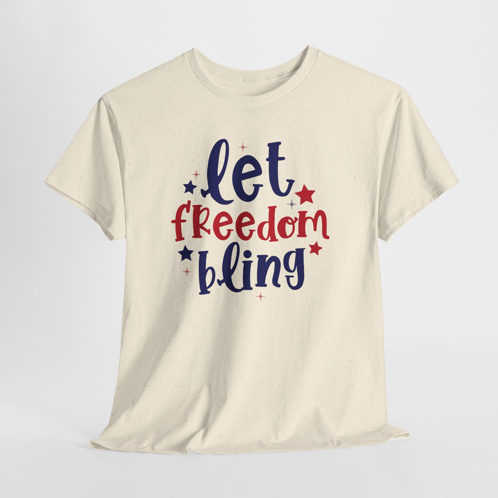 4th of July Let Freedom Bling Unisex Heavy Cotton Tee