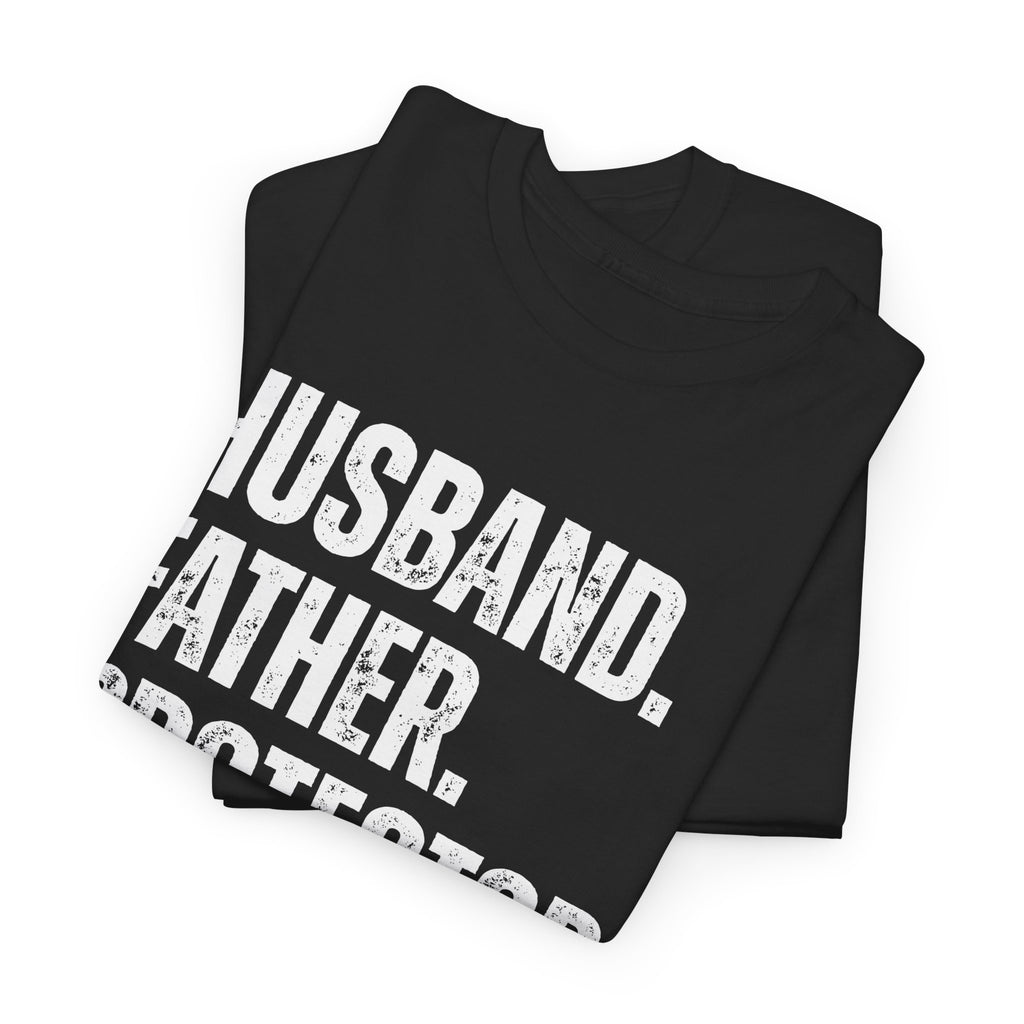 Husband Father Protector Veteran Unisex Heavy Cotton Tee