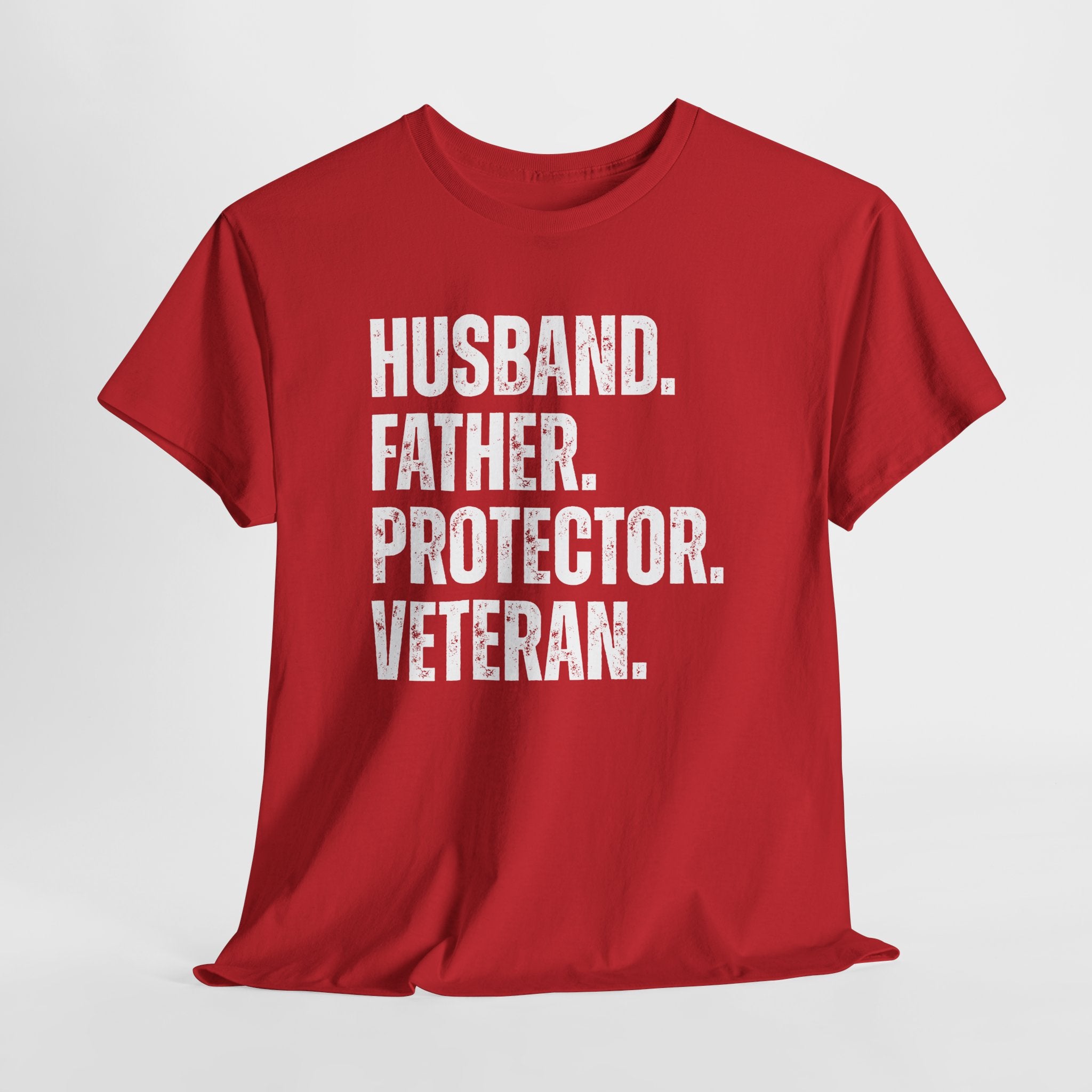 Husband Father Protector Veteran Unisex Heavy Cotton Tee