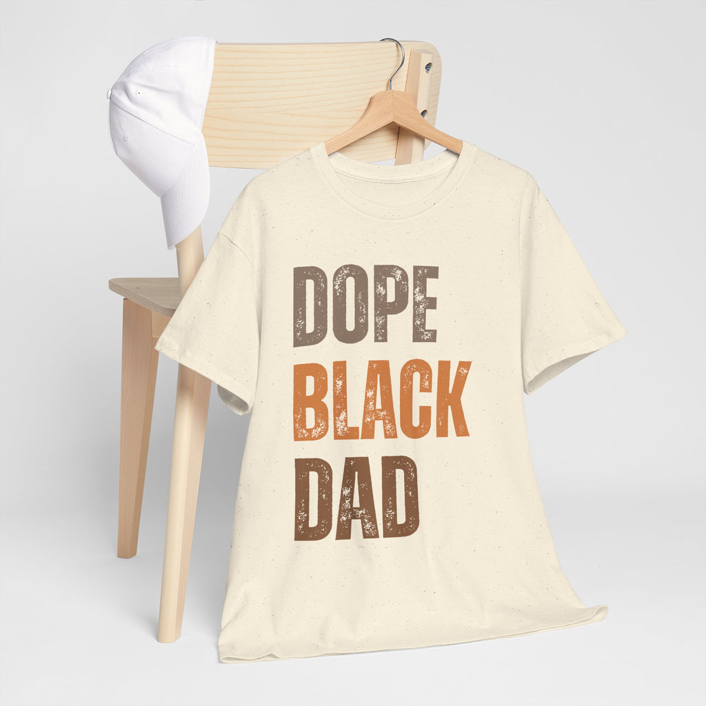 Dope Black Dad Melanin Hues Unisex Heavy Cotton Tee