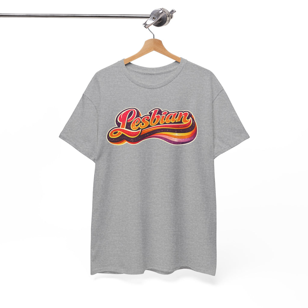 Pride Lesbian Retro Vibes Unisex Heavy Cotton Tee