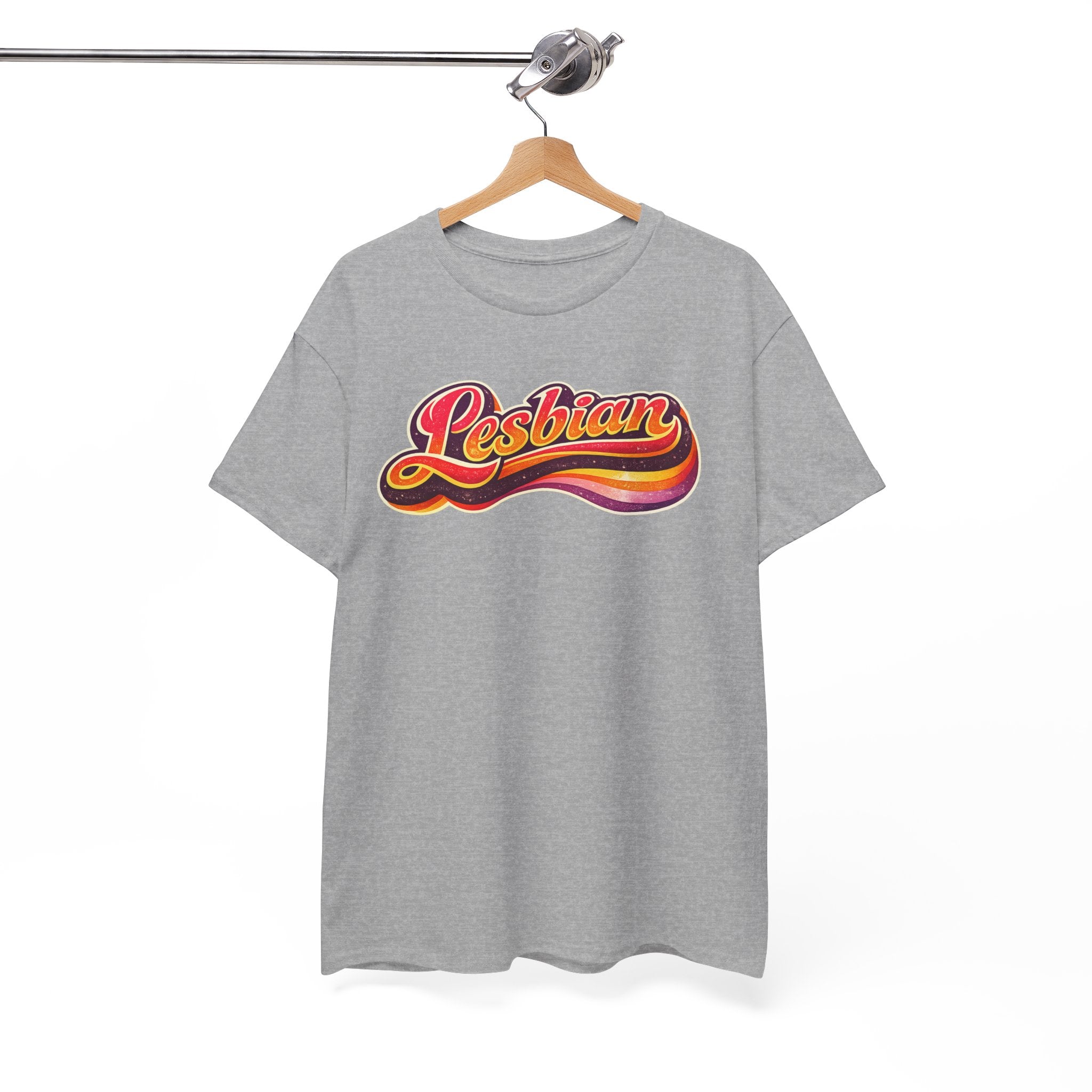 Pride Lesbian Retro Vibes Unisex Heavy Cotton Tee