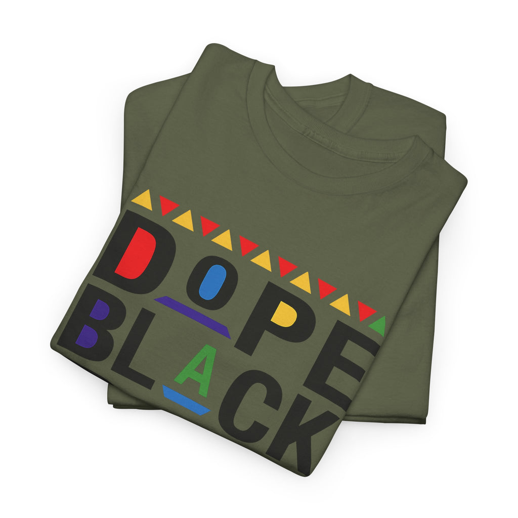 Dope Black Dad 90s Retro Look Unisex Heavy Cotton Tee