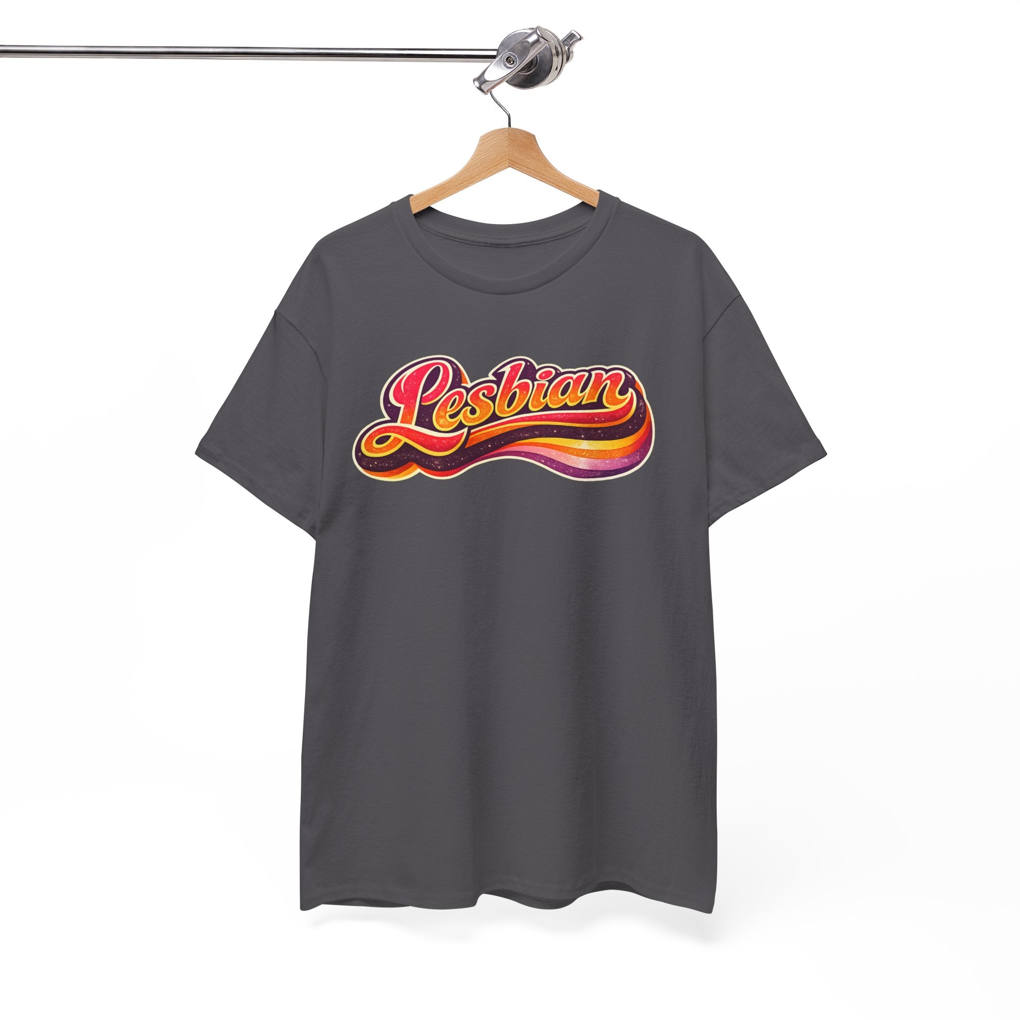 Pride Lesbian Retro Vibes Unisex Heavy Cotton Tee