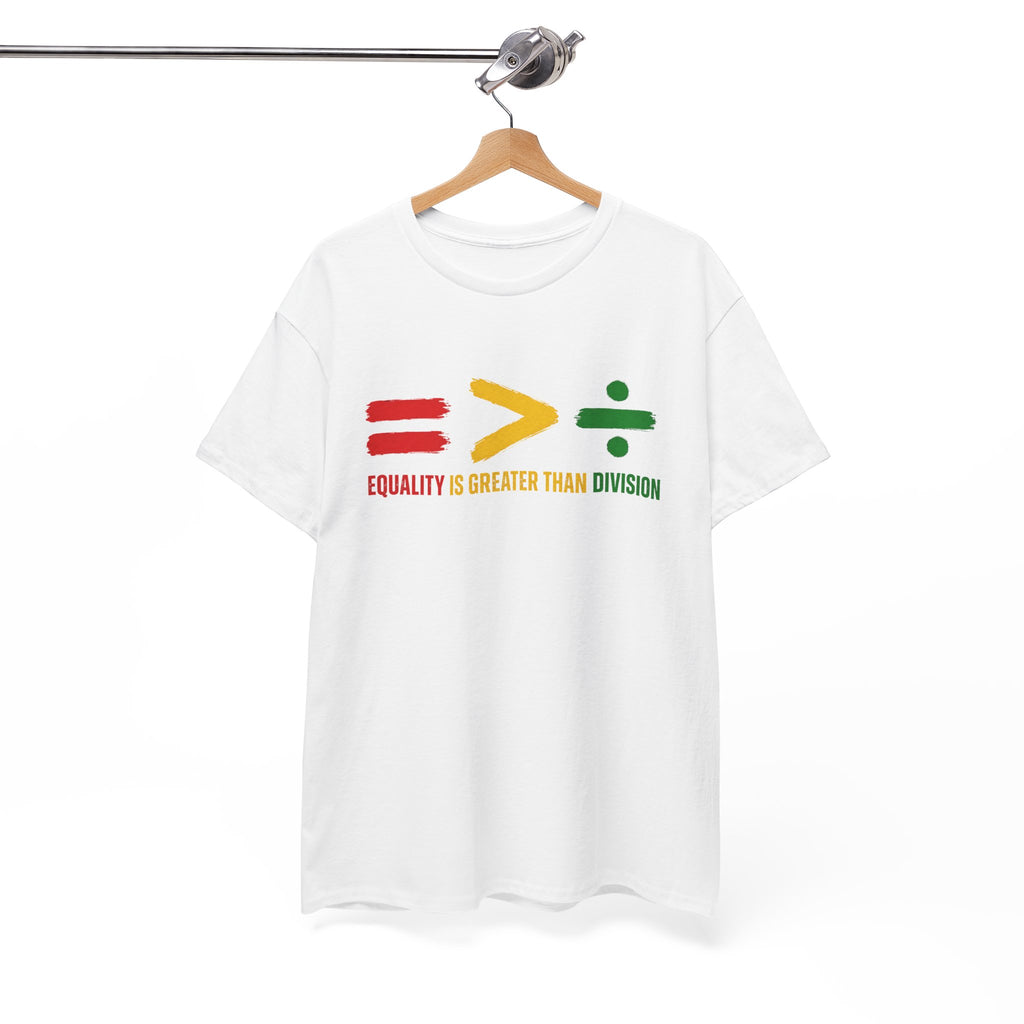 Juneteenth Equality is Greater Than Division Unisex Heavy Cotton Tee