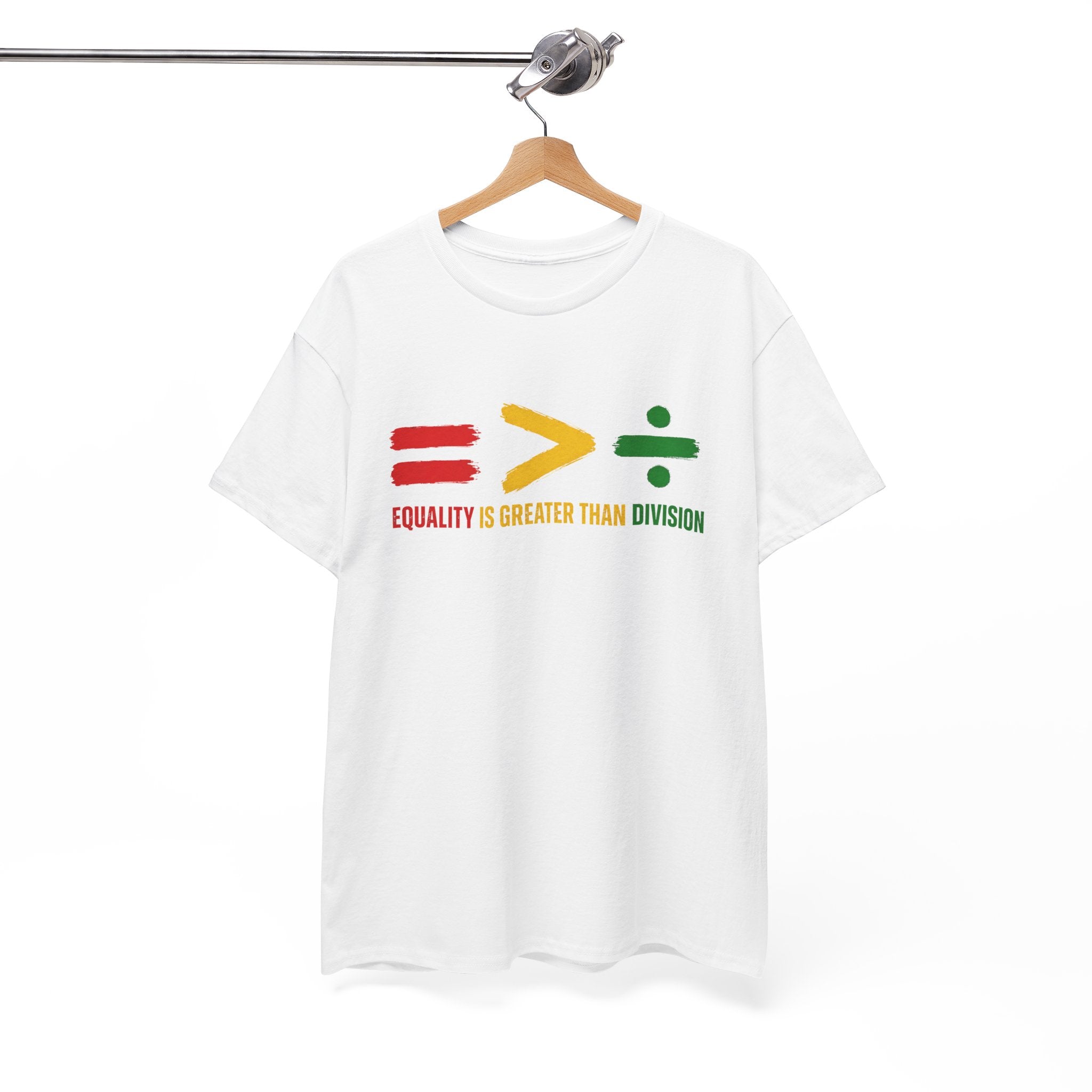 Juneteenth Equality is Greater Than Division Unisex Heavy Cotton Tee