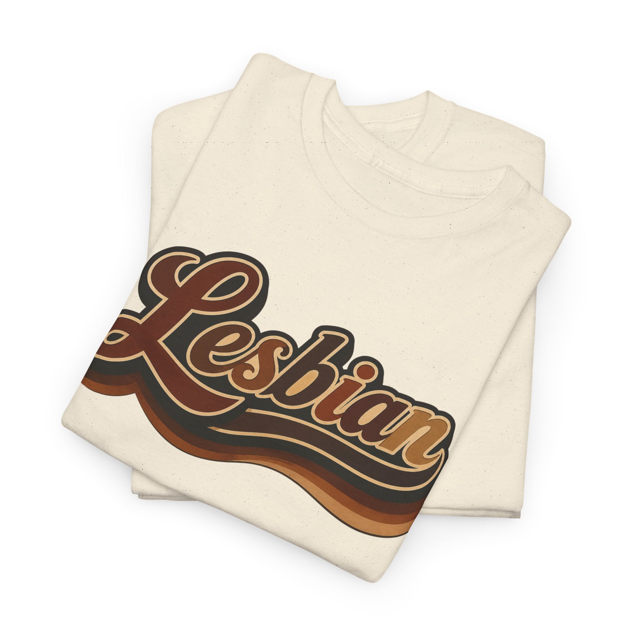 Pride Lesbian Retro Vibes in Melanin Unisex Heavy Cotton Tee